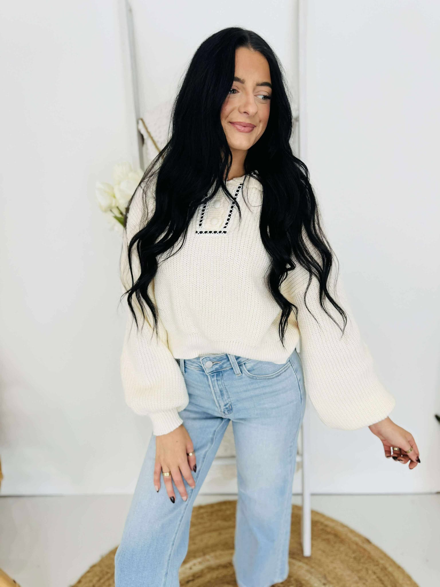 Madi Made Lace Trim Sweater