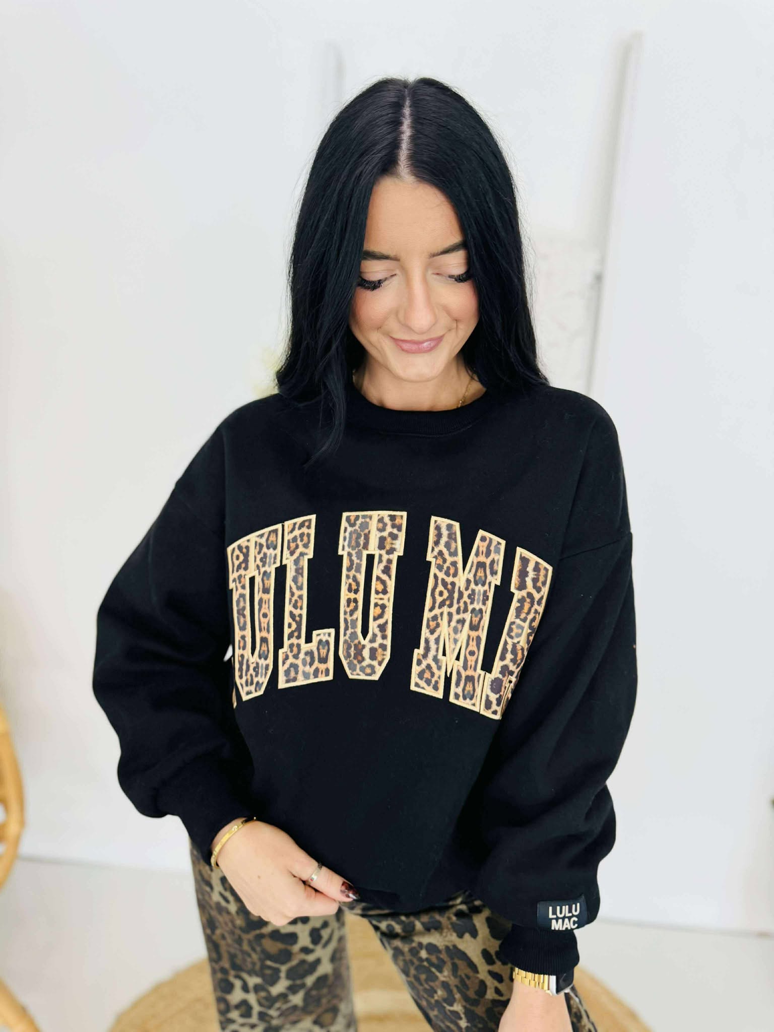 Lulu Mac Black Leopard Sweatshirt