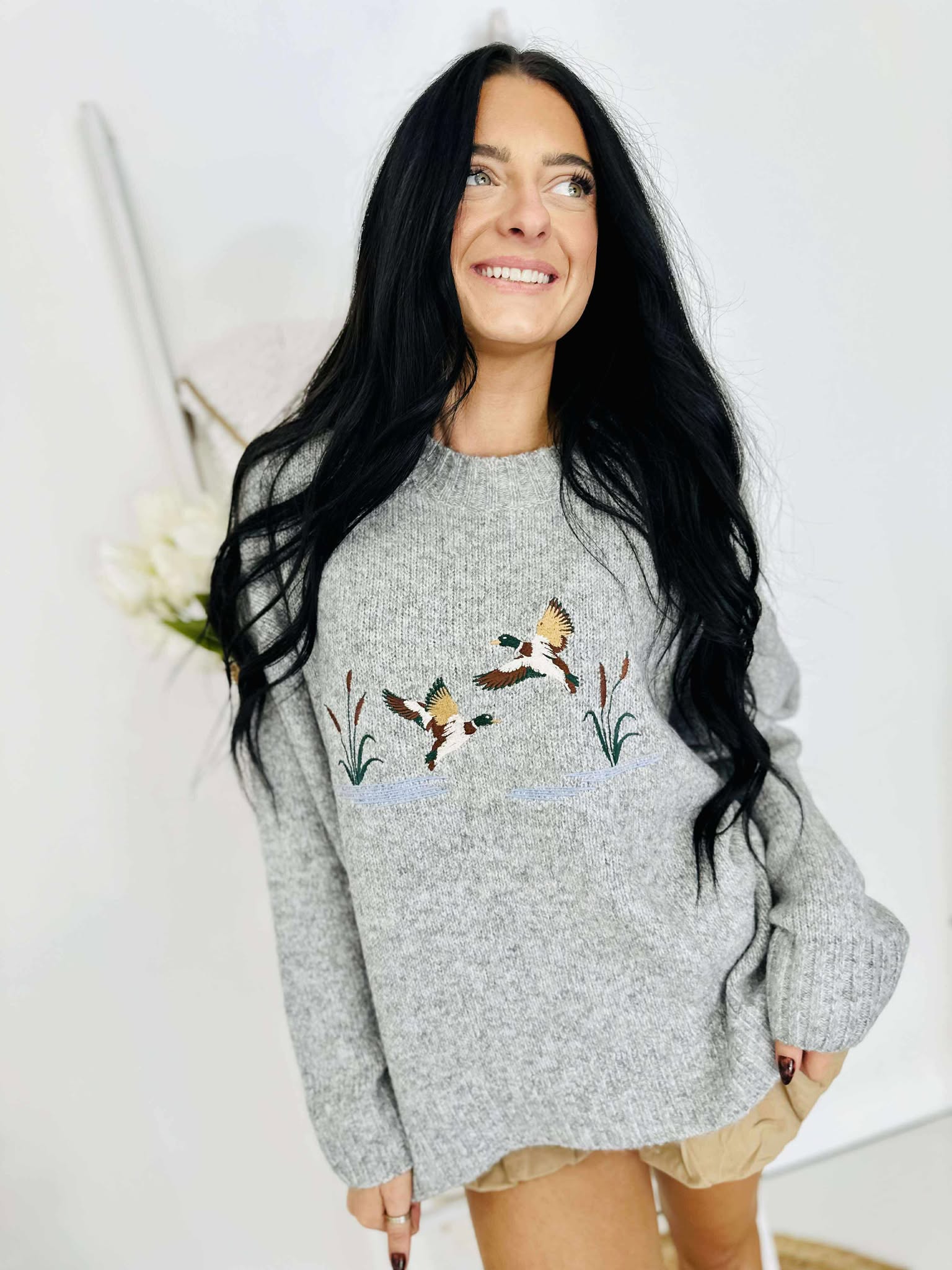 Fall Mallard Grey Sweater
