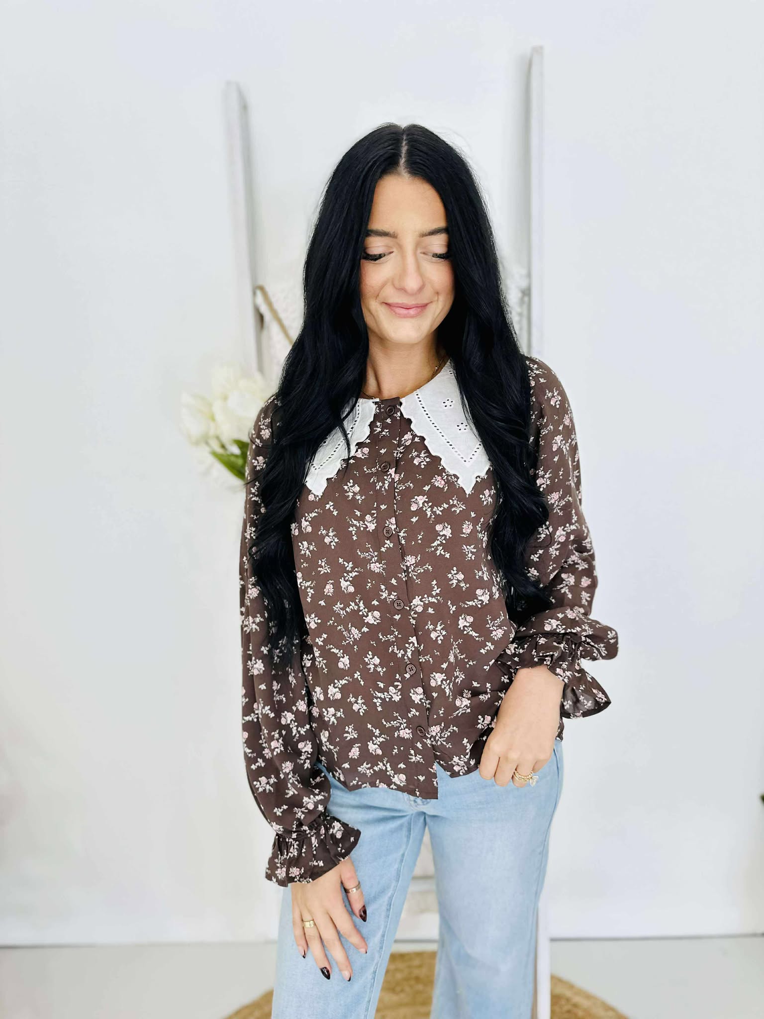 Fall Floral Blouse