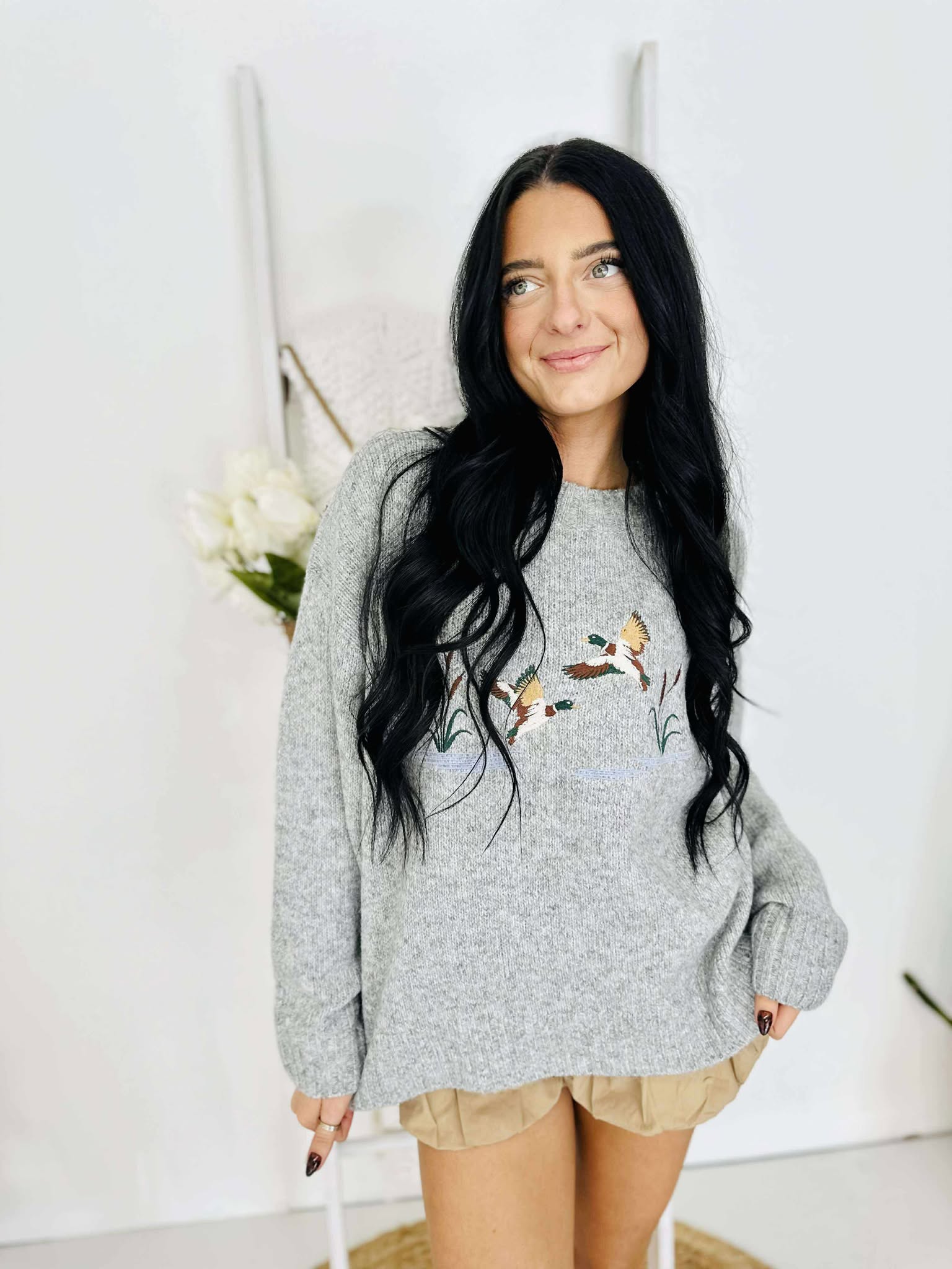 Fall Mallard Grey Sweater