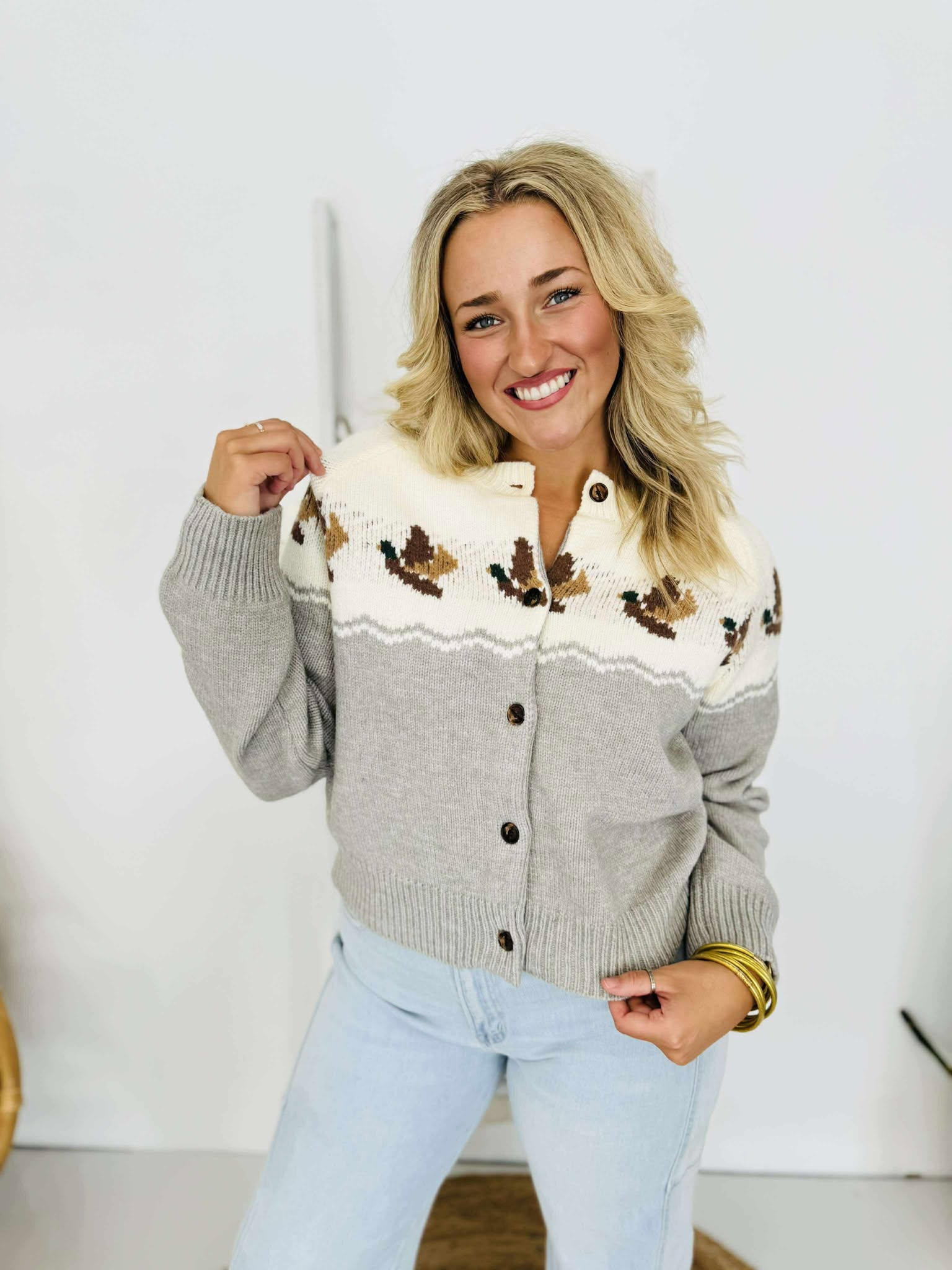 Duck Print Cardigan