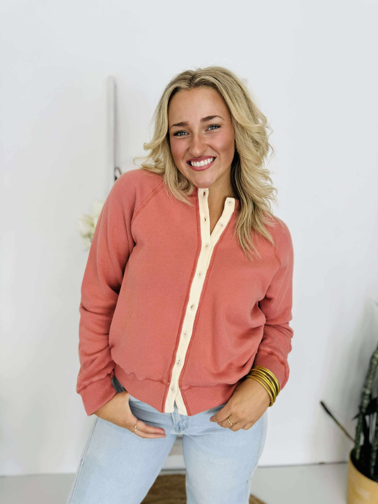 Flower Button Sweater