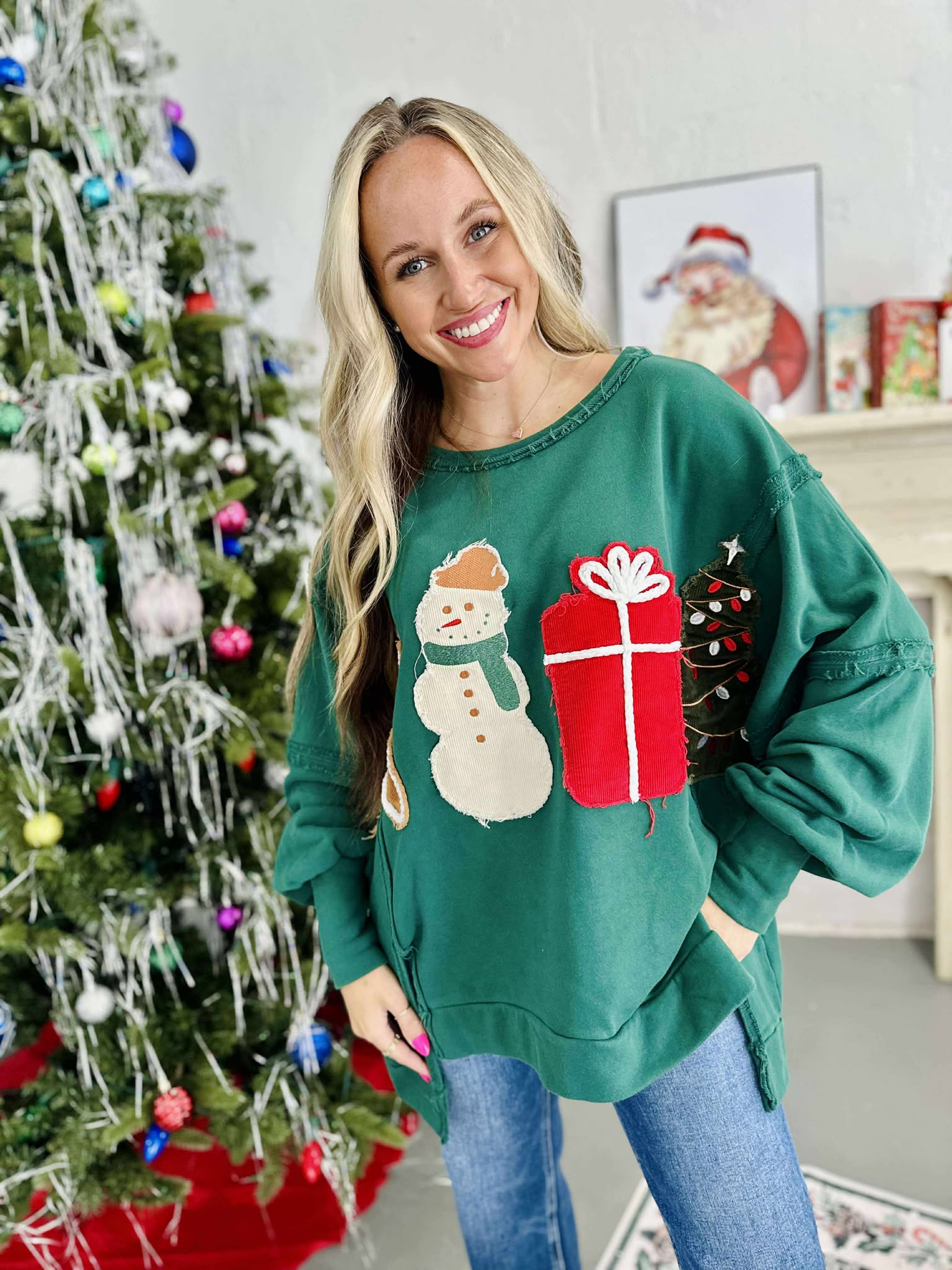 Christmas Patch Detail Pullover