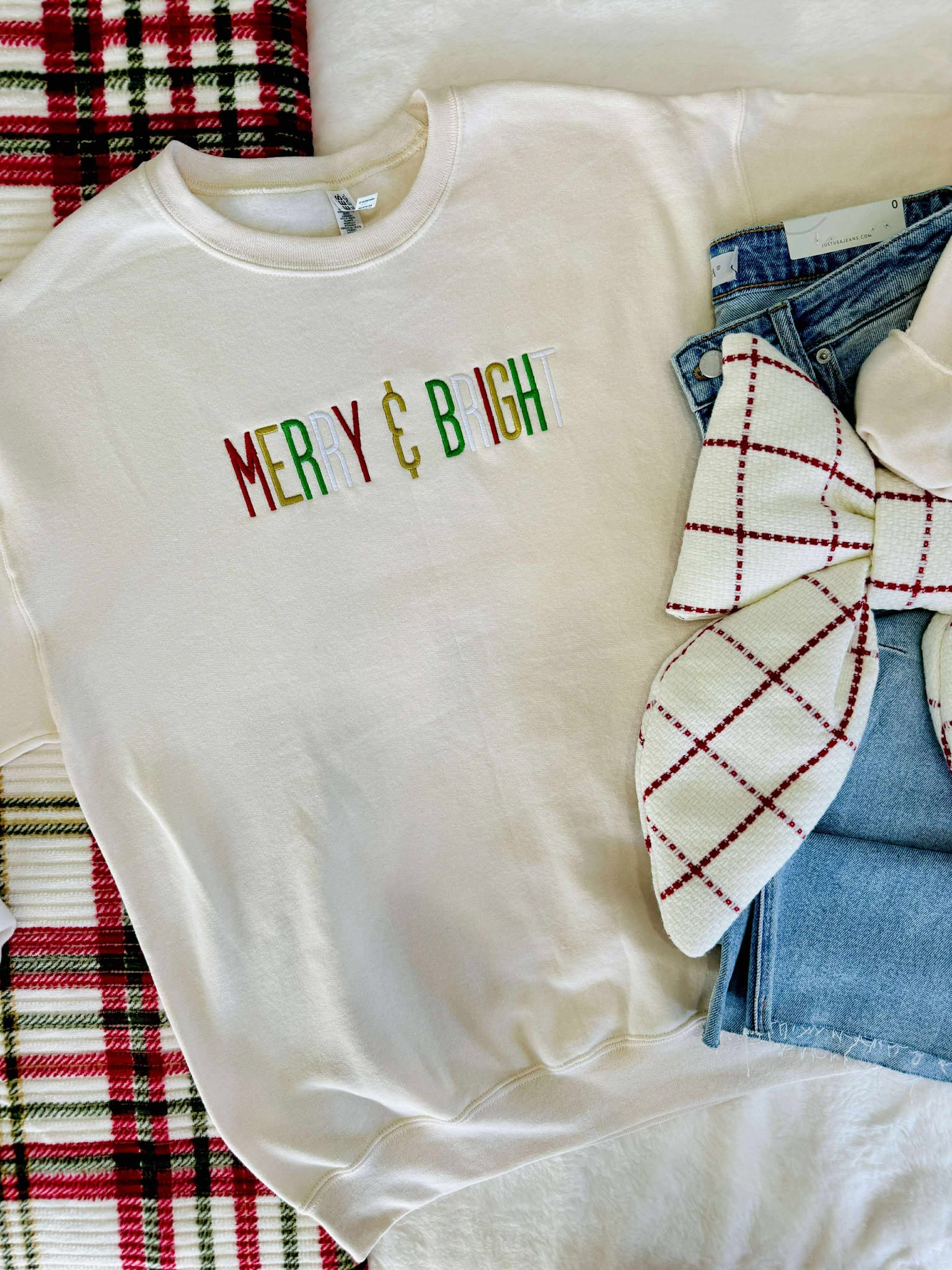 Multi Merry & Bright Sweet Cream Sweatshirt