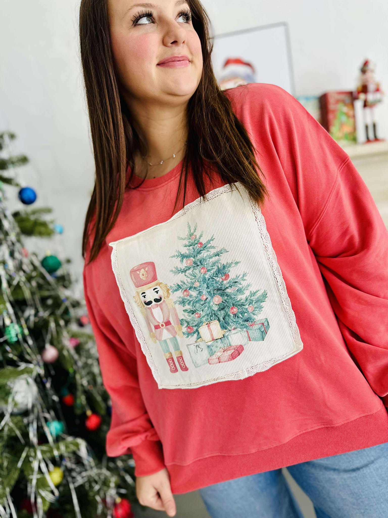 Christmas Corduroy Patch Pullover