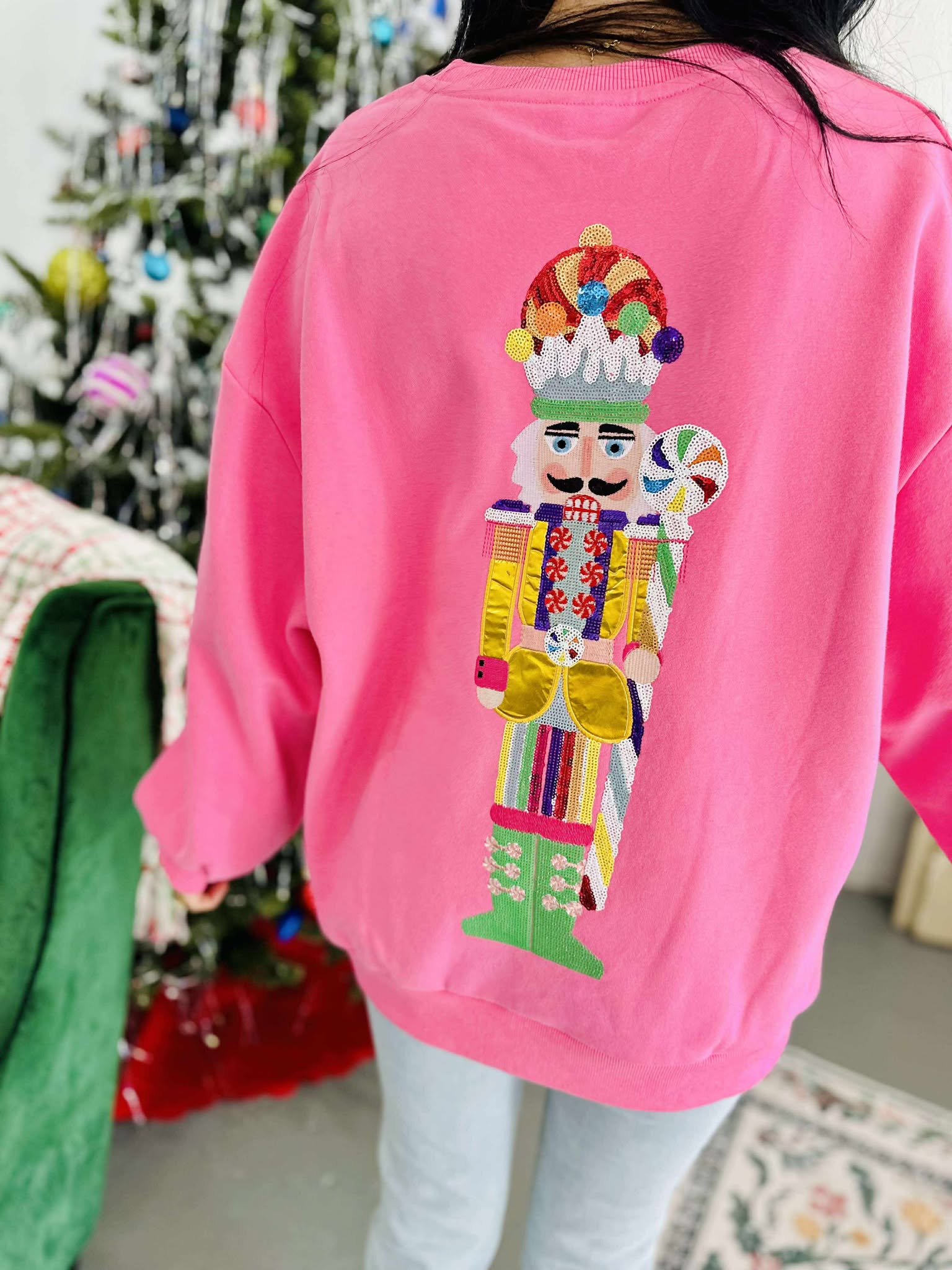 Queen Of Sparkles Pink Candyland Nutcracker Sweatshirt