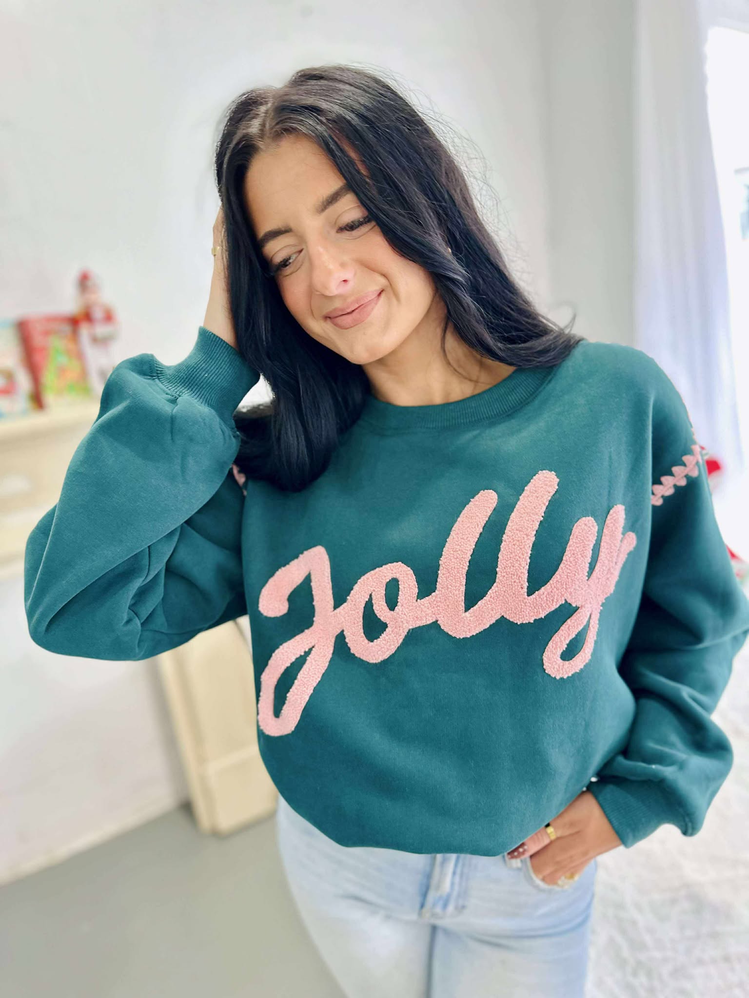 Towel Embroidered Jolly Pullover