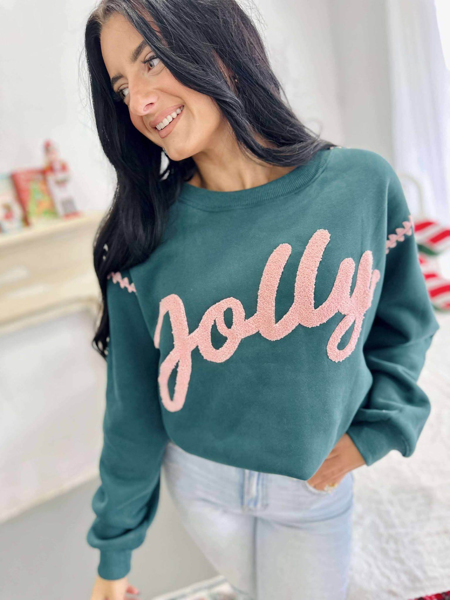 Towel Embroidered Jolly Pullover