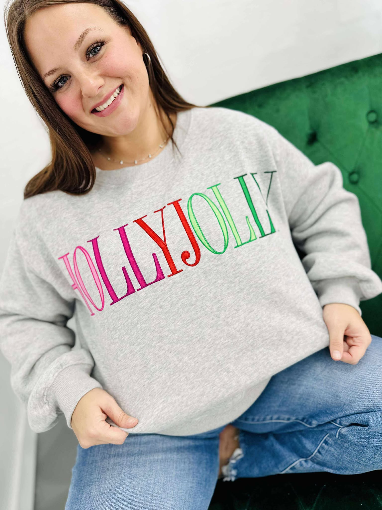 Holly Jolly Grey Pullover