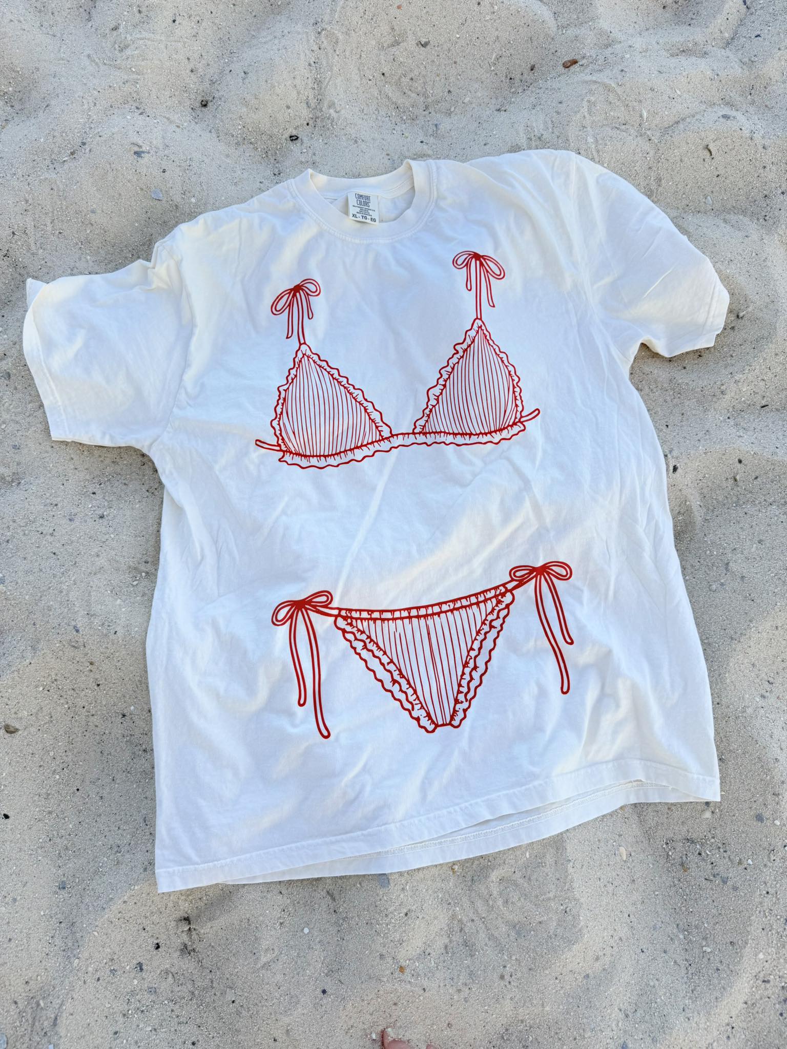 Red Bikini Ivory Graphic Tee