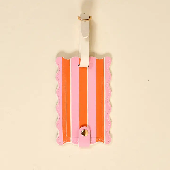 Jetsetter Luggage Tag–Sicily Stripes Pink