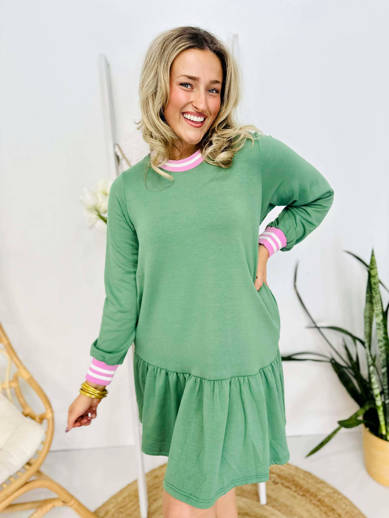 The Georgia Olive Dress