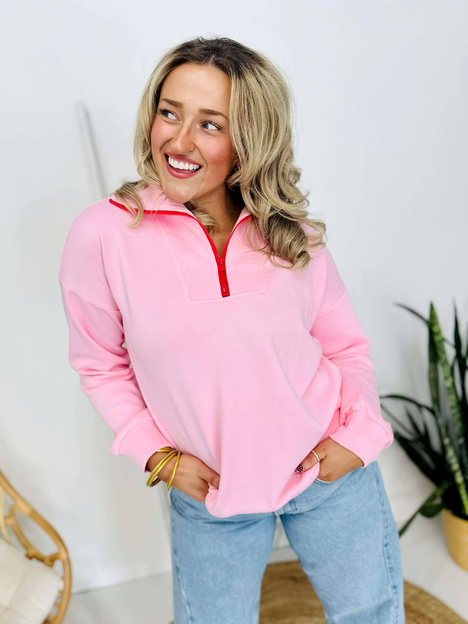 Check Again Half Zip Pullover