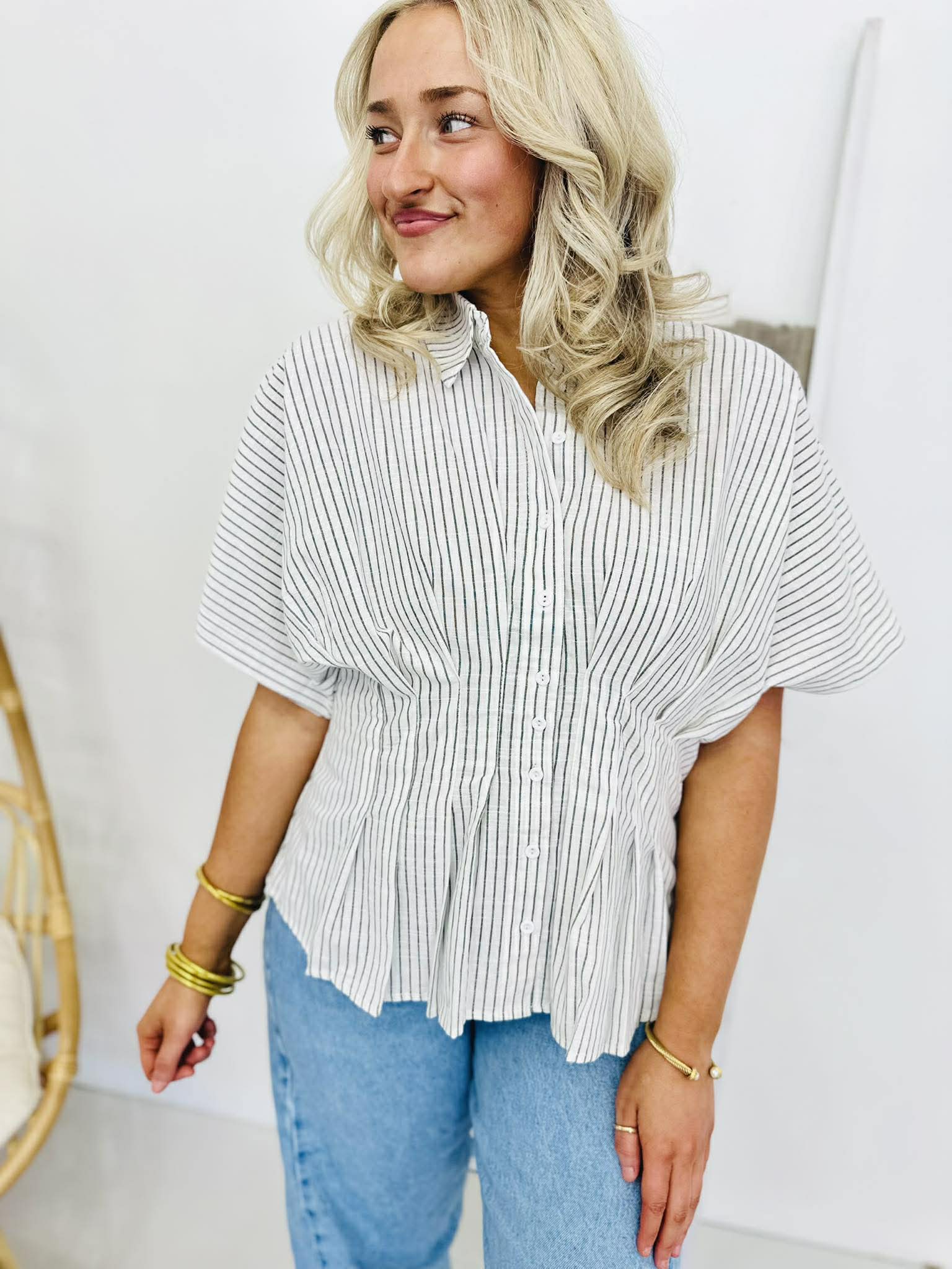 Casual But Chic Striped Blouse
