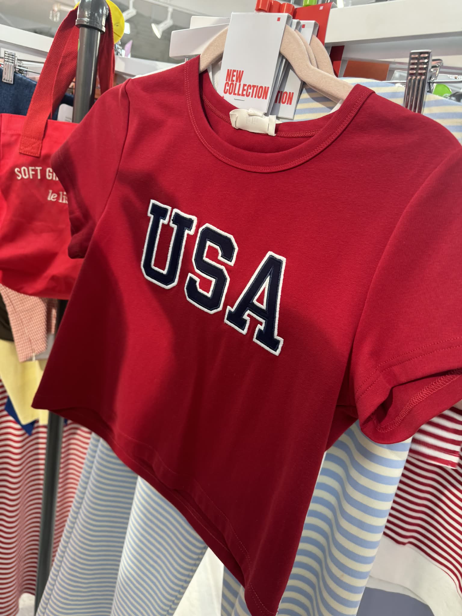 USA Applique Red Baby Tee