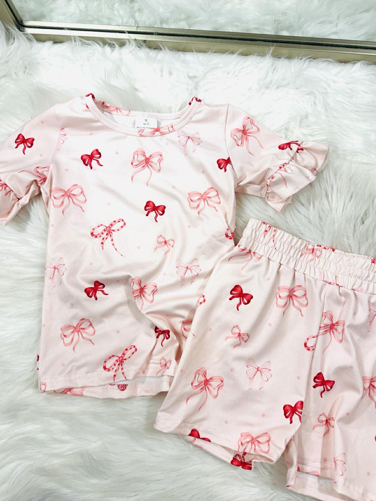 Boys Blue Checkered Shorts Set