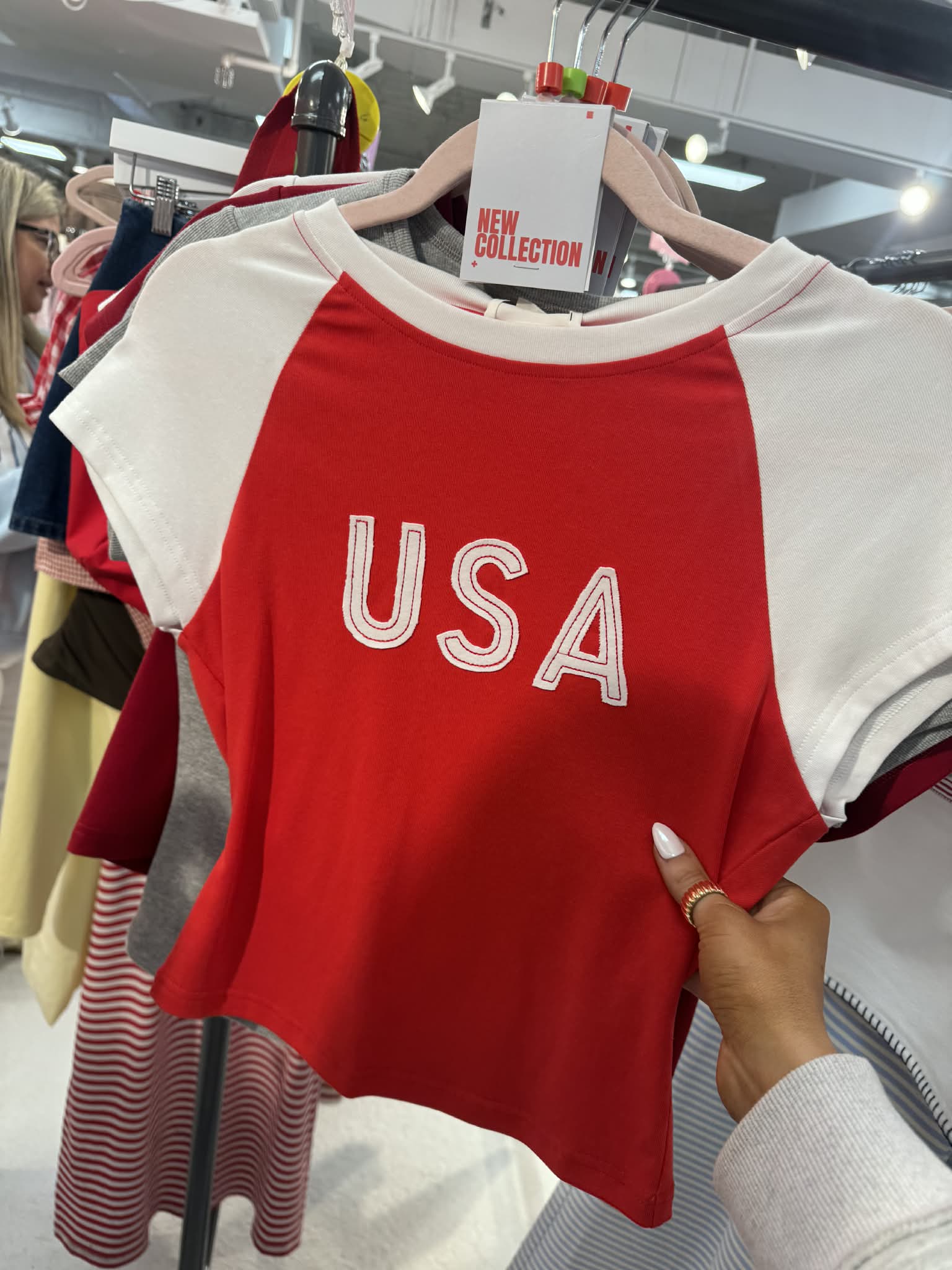 USA Cap Sleeve Cropped Tee