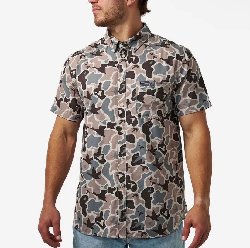 Burlebo Performance Button Up - Mallards Mayhem Camo