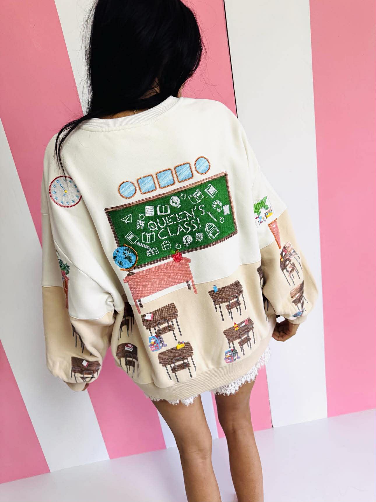 Queen Of Sparkles Multi School Classroom Scene Sweatshirt