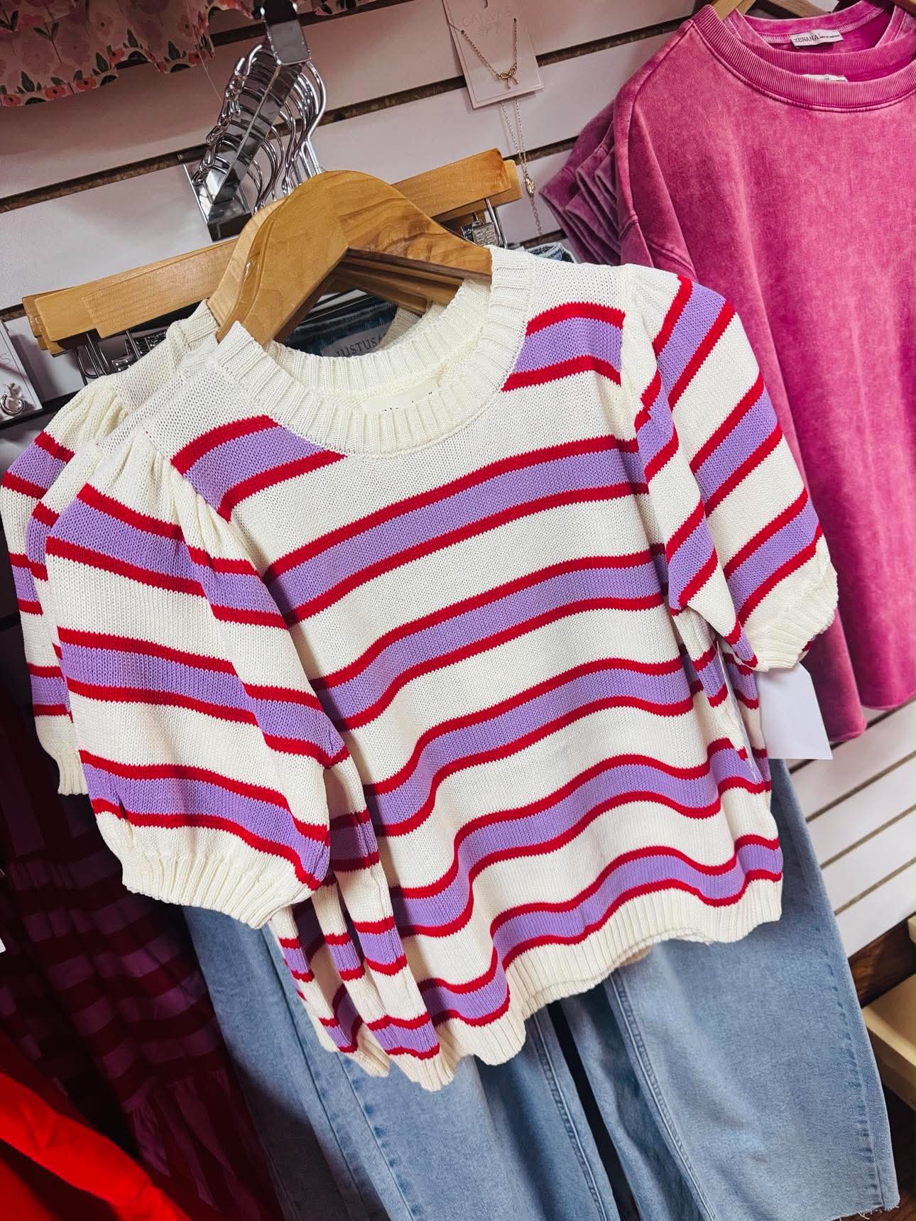 Over The Weekend Striped Sweater Top