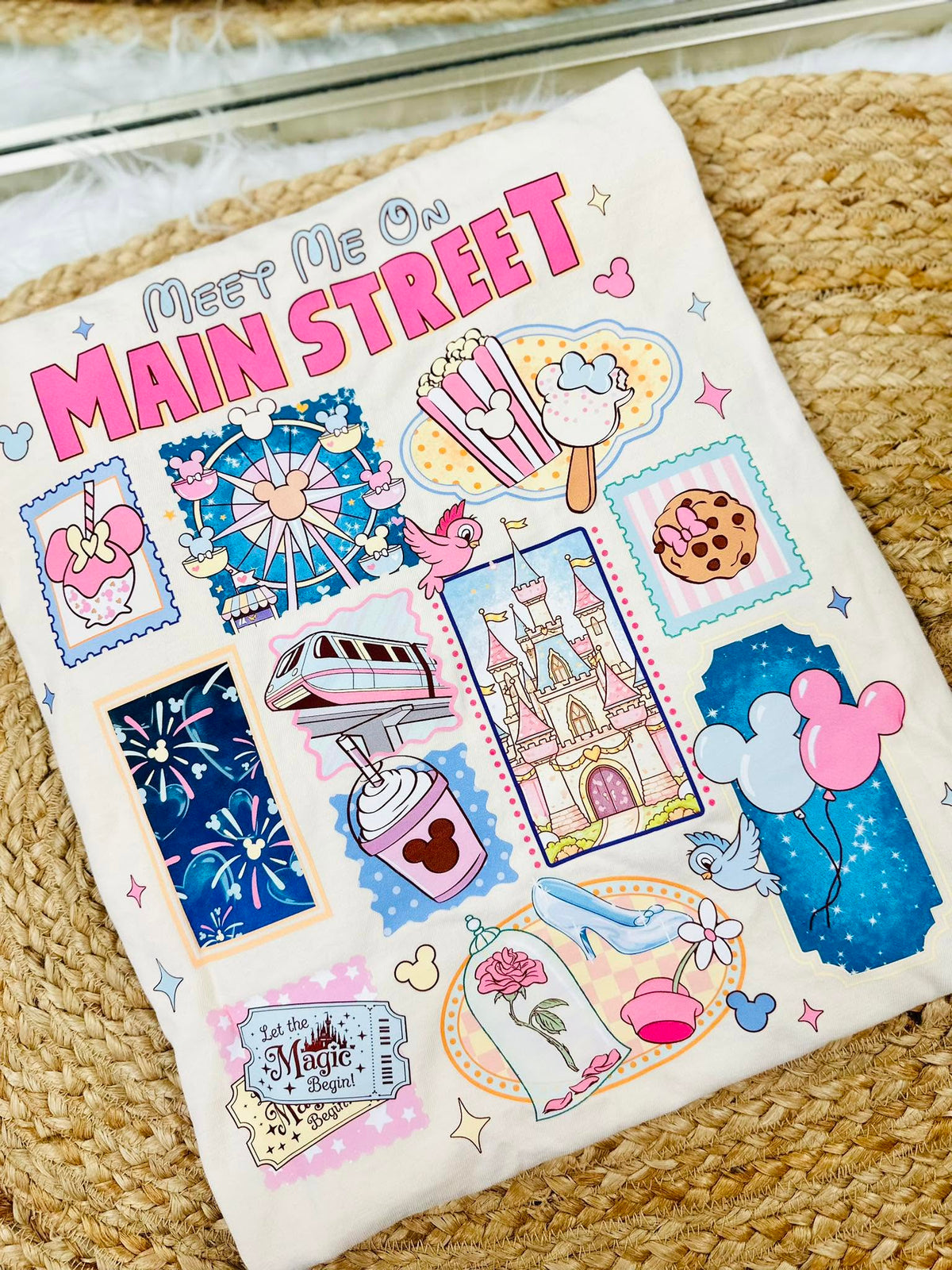 Meet Me On Main Street Stamps Ivory Graphic Tee