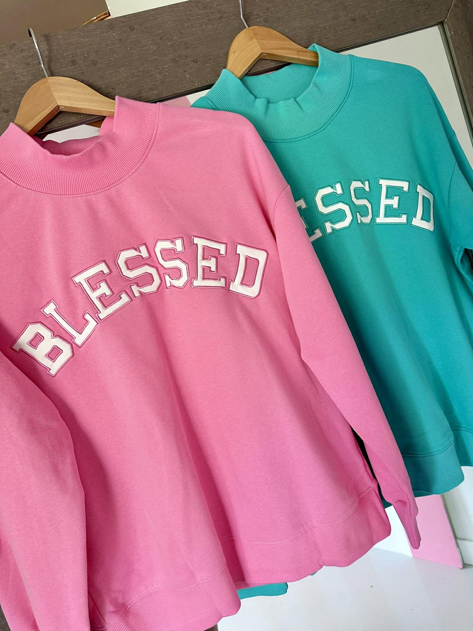 Blessed Mock Neck Pullovers
