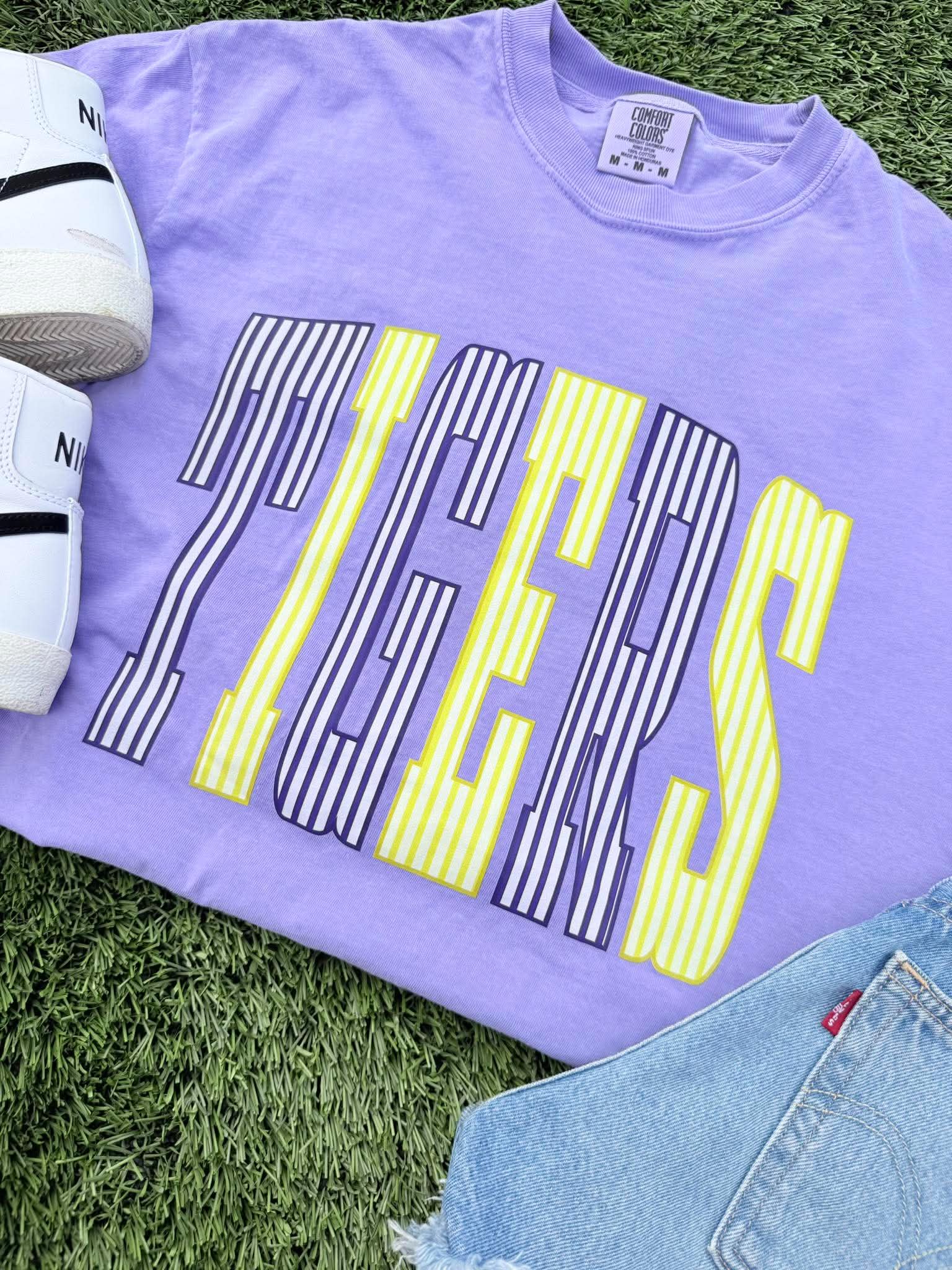Arched Striped Mascot Graphic Tee - #GAME100