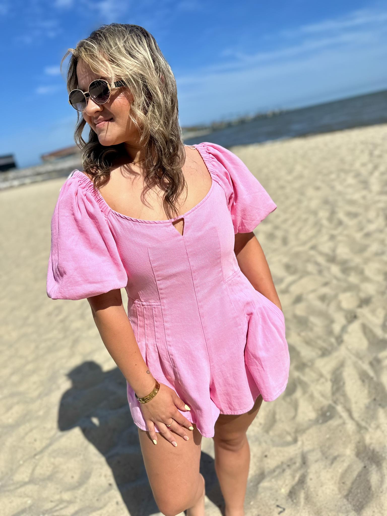 Spring Activated Pink Bubble Romper