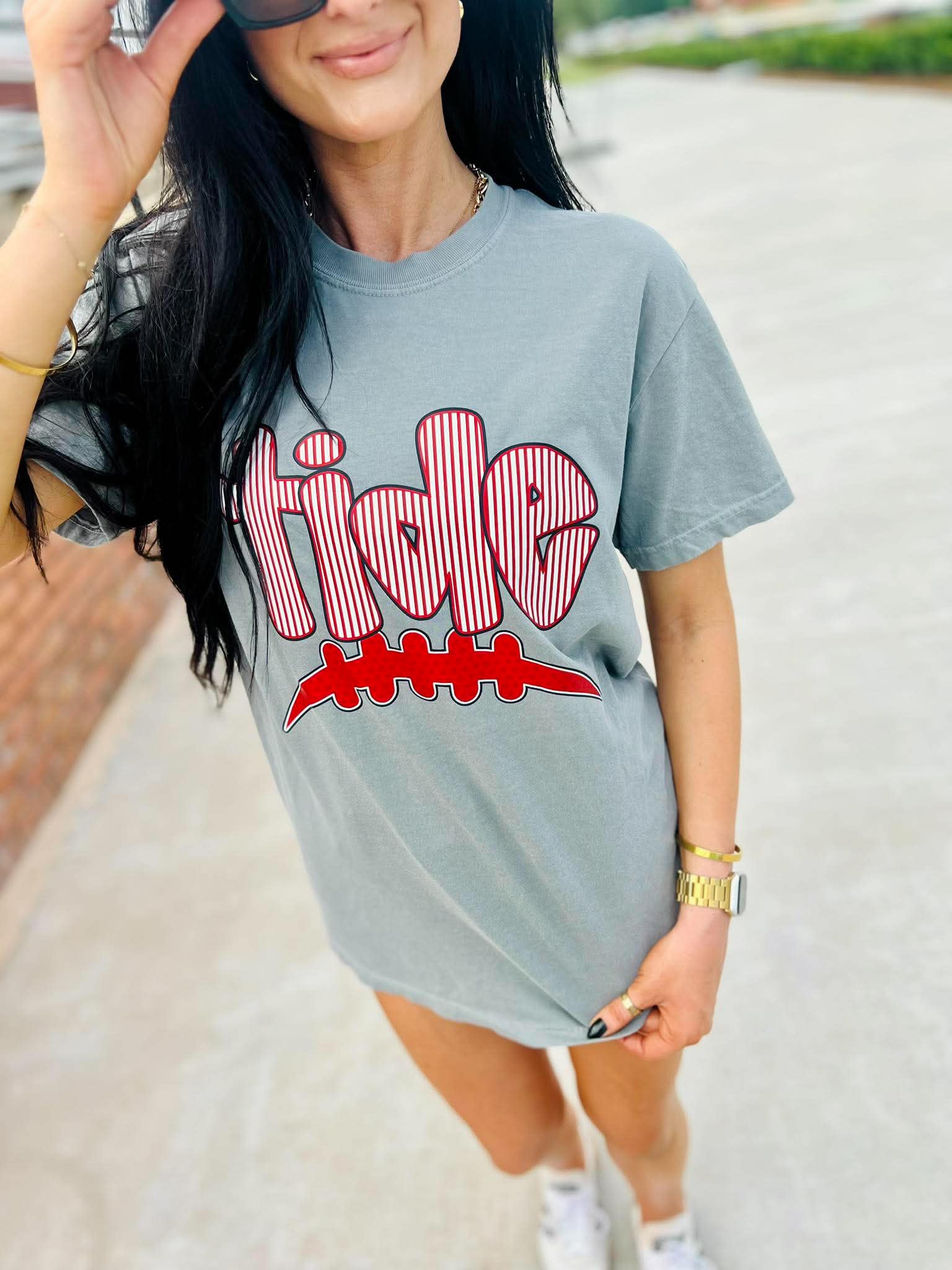 Striped Football Mascot Graphic Tee - #GAME137