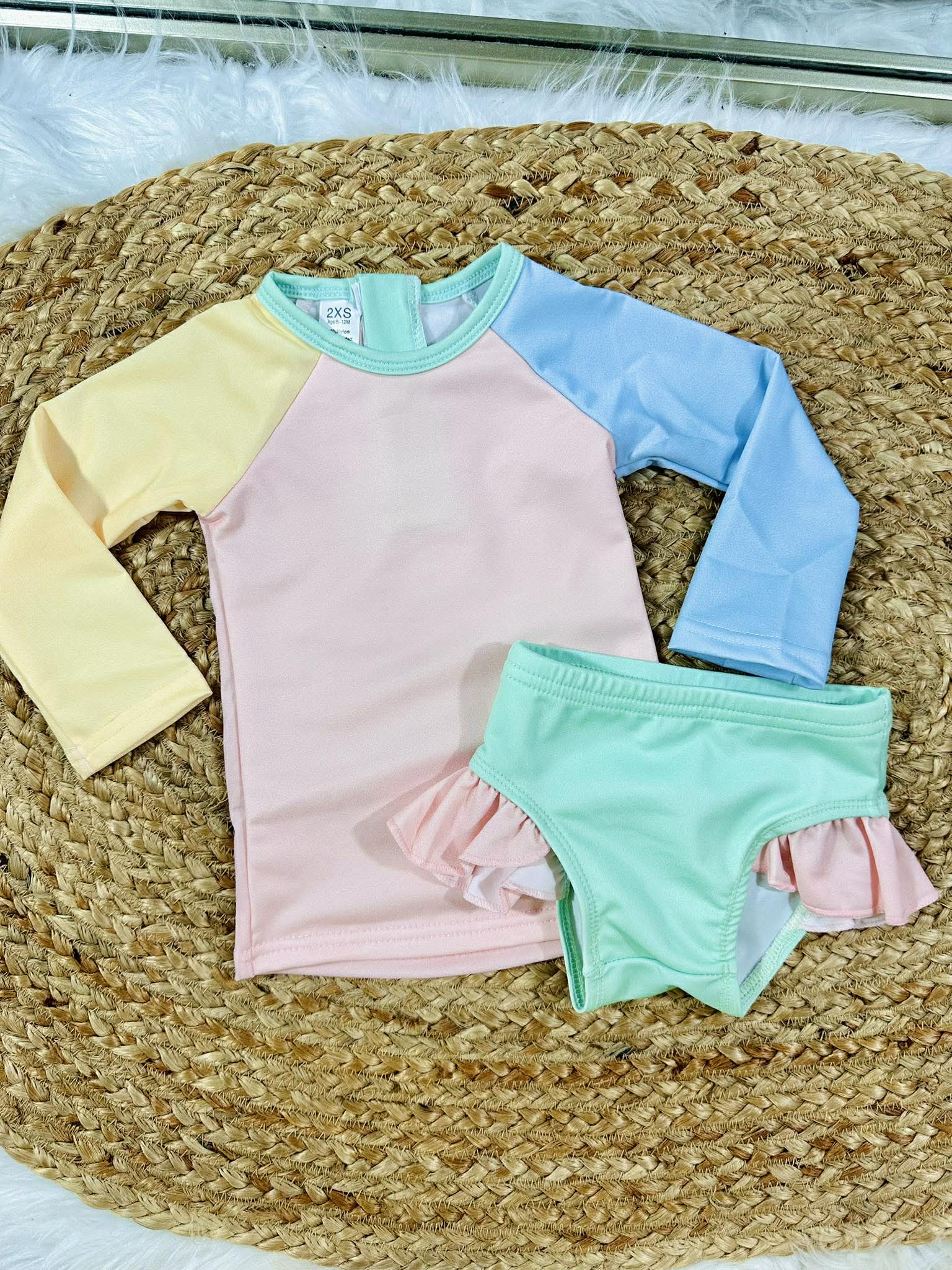 Girls Color Block Swimsuit