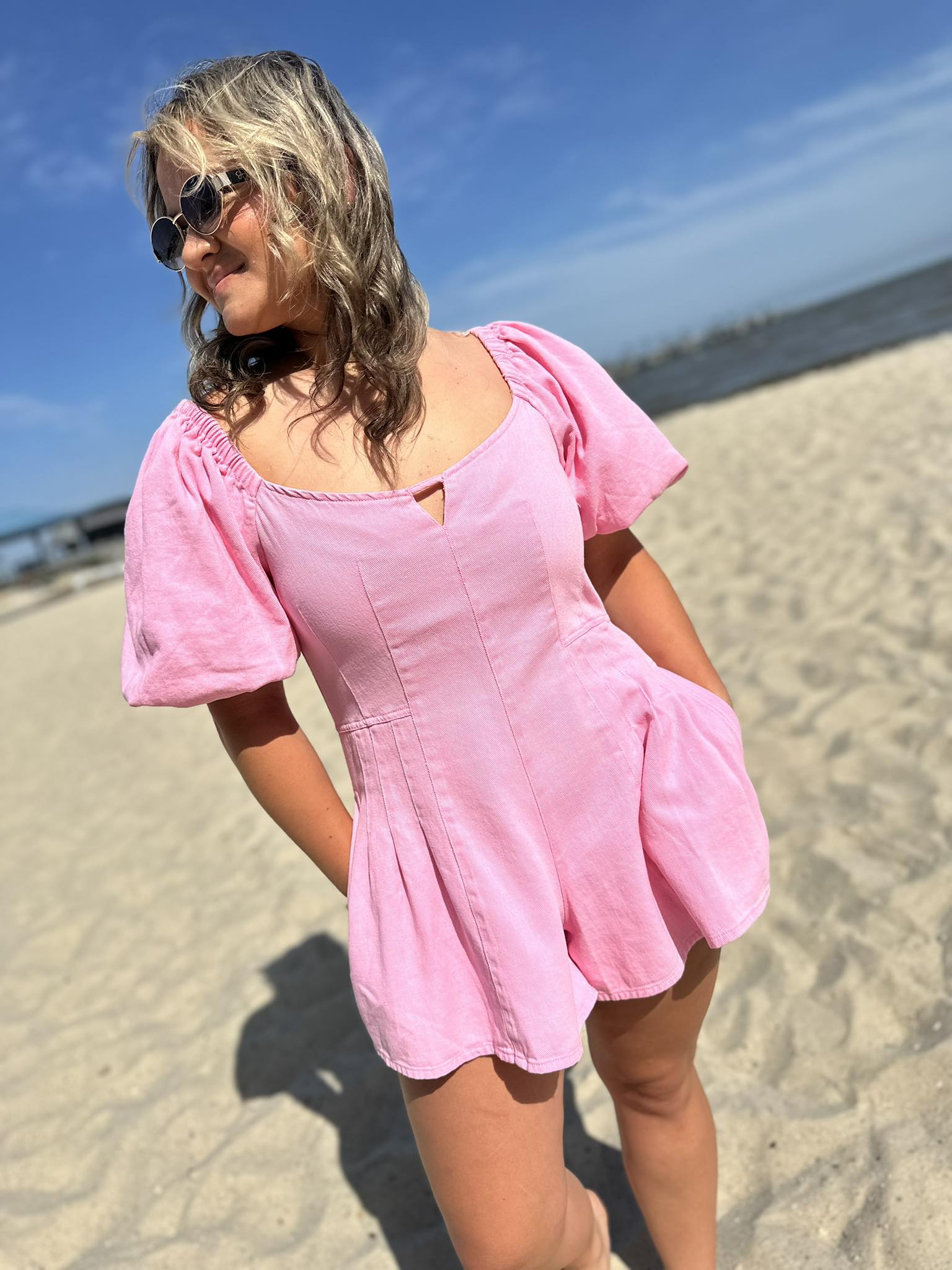 Spring Activated Pink Bubble Romper