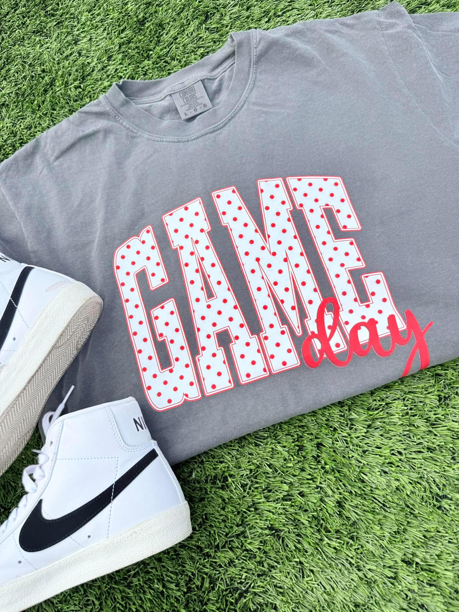 Polka Dot Stack Game Day Graphic Tee - #GAME102