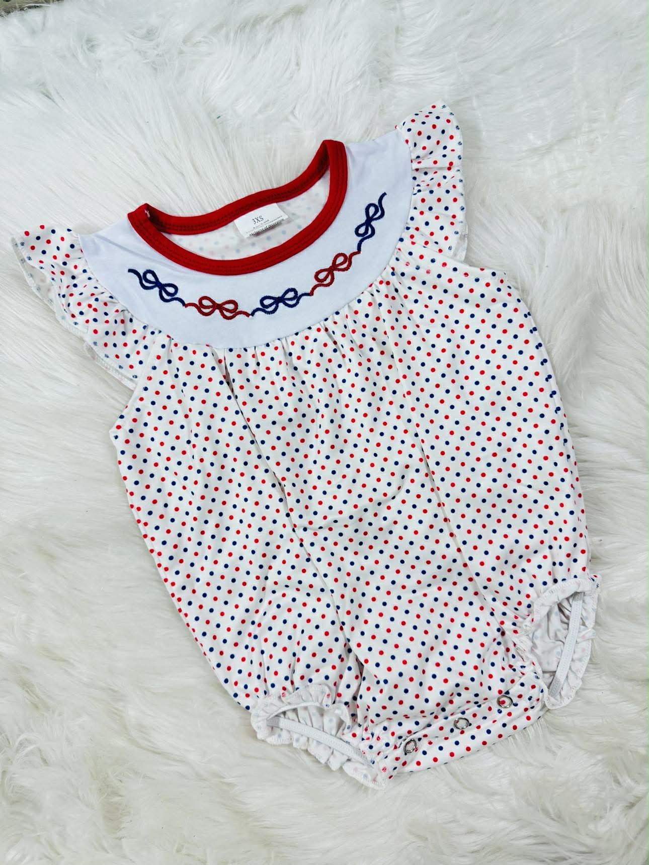 Girls Patriotic Polka Dot Bubble