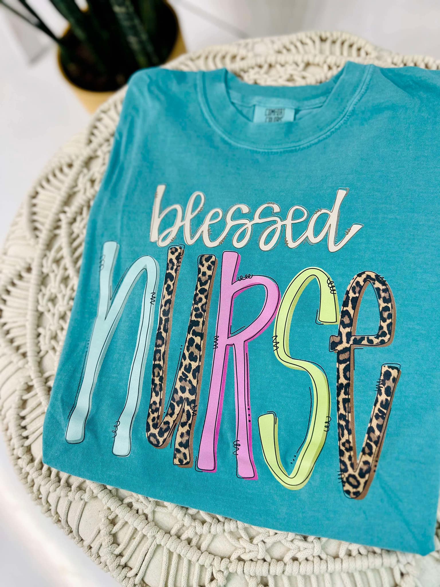 Blessed Nurse Seafoam Graphic Tee