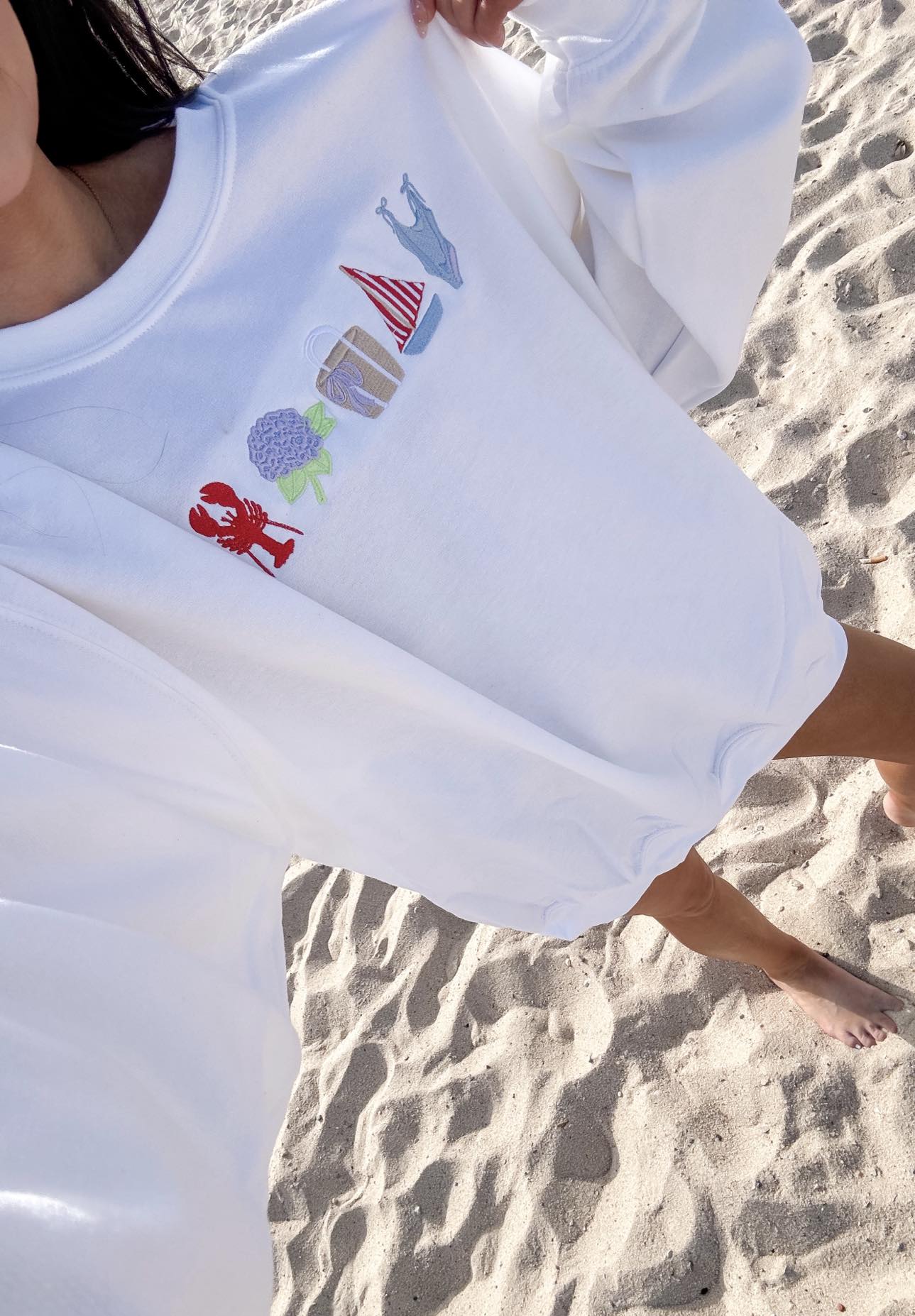 All Things Summer White Sweatshirt