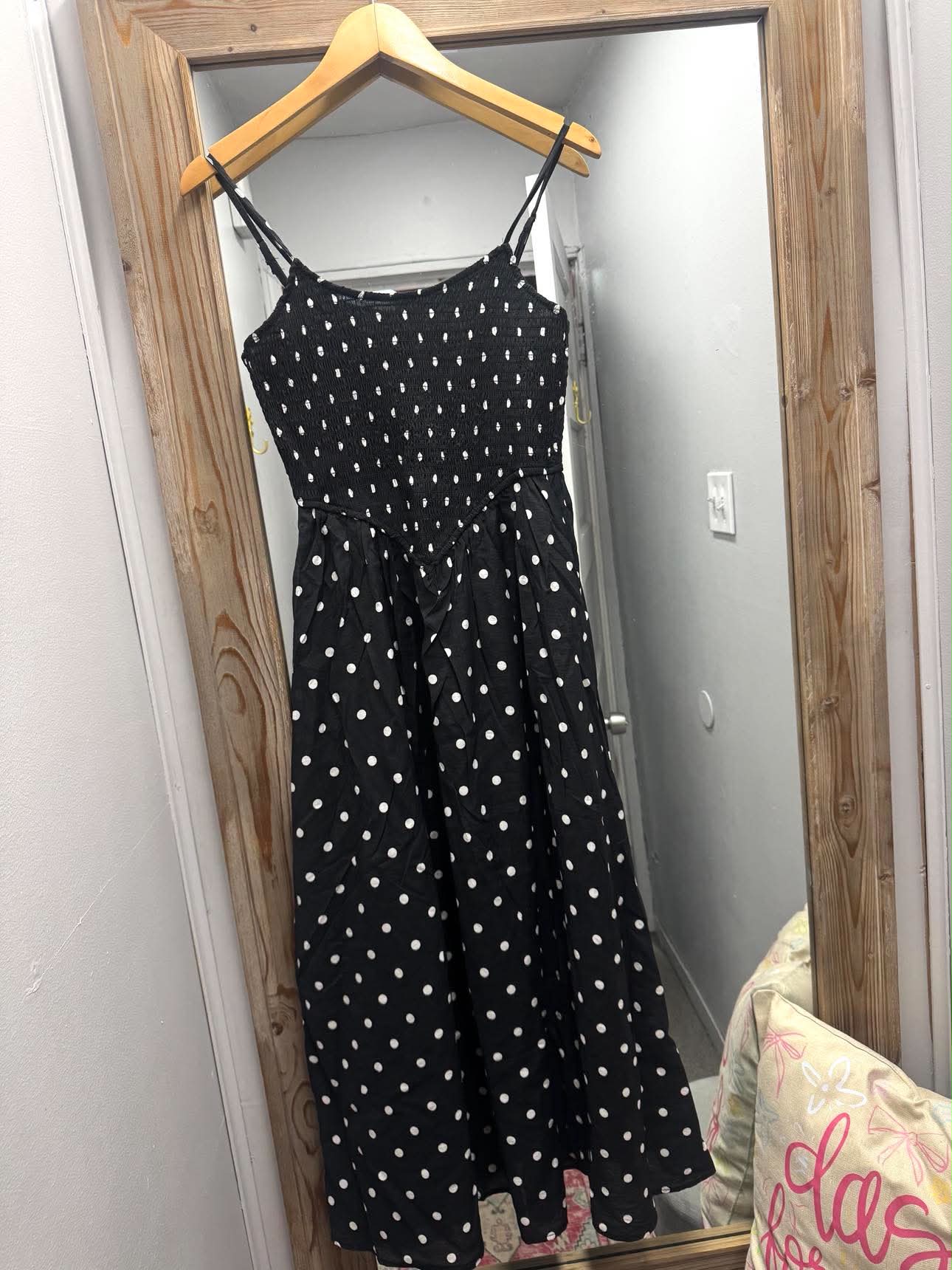 Black Polka Dot Midi Dress