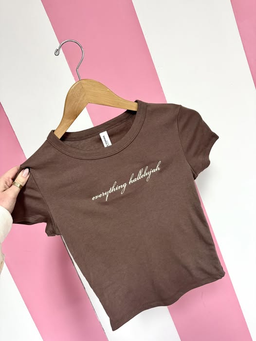 Everything Hallelujah Brown Baby Tee