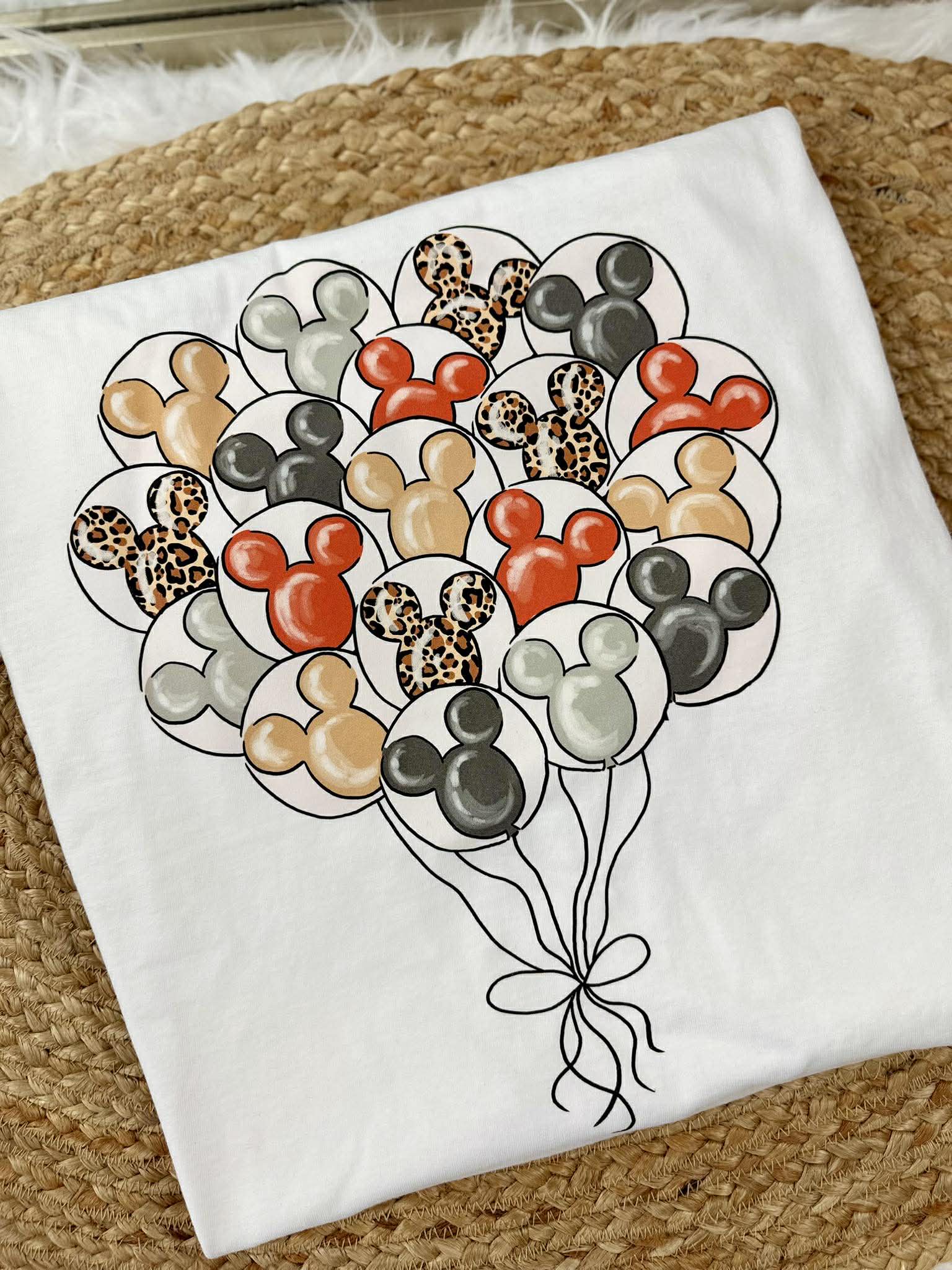 Leopard Mouse Balloon White Graphic Tee