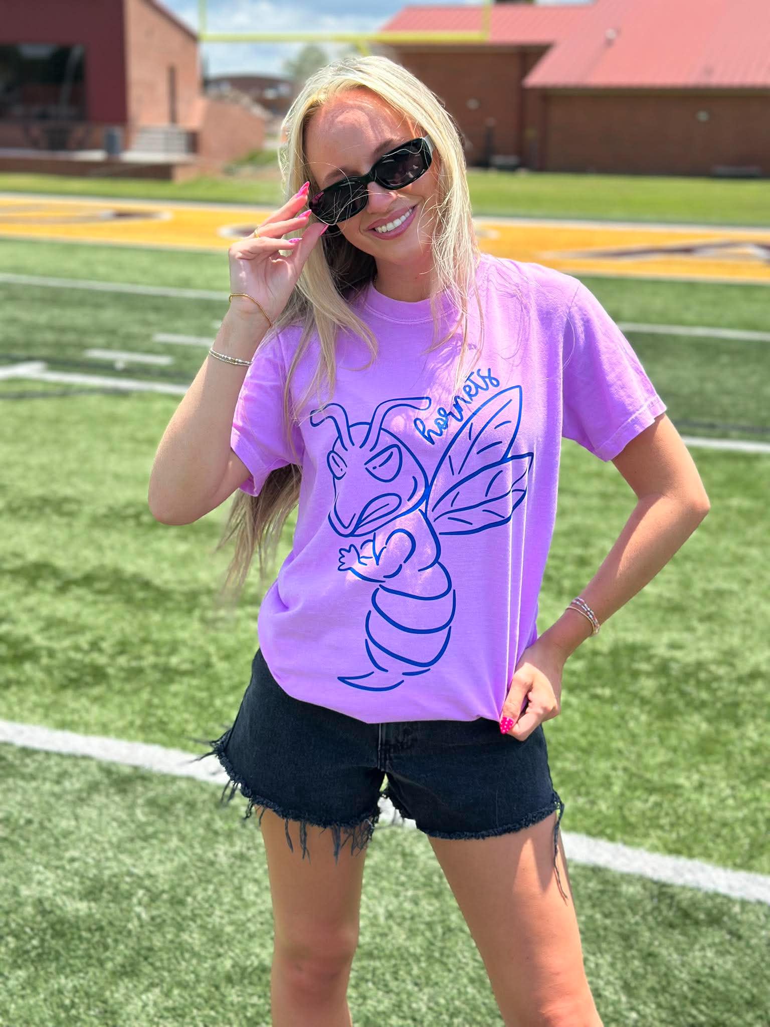 Custom Neon Puff Mascot Neon Violet Graphic Tee - #GAME77