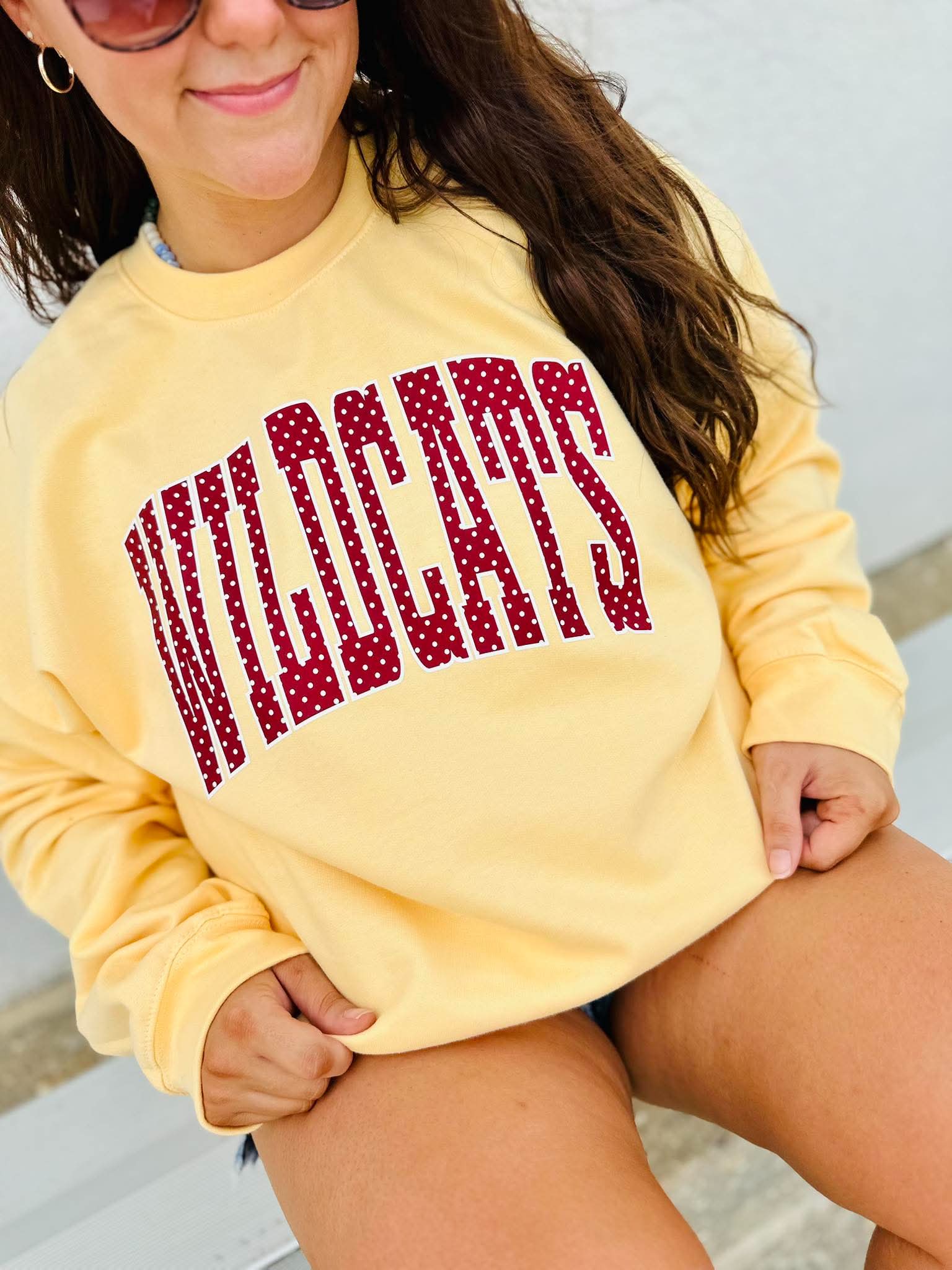 Polka Dot Arched Mascot Sweatshirt - #GAME84