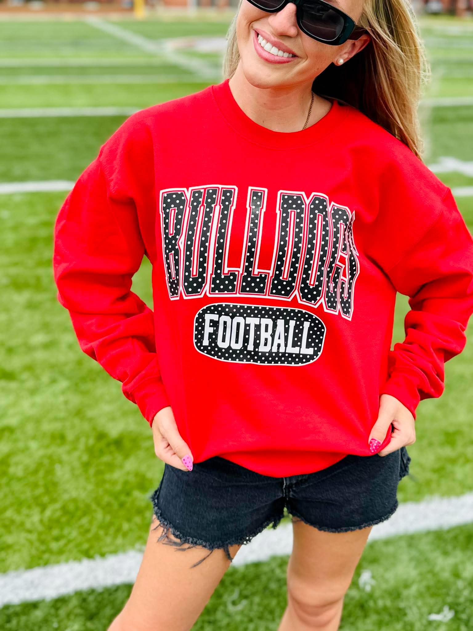 Black & White Polka Dot School/Mascot Sweatshirt - #GAME79
