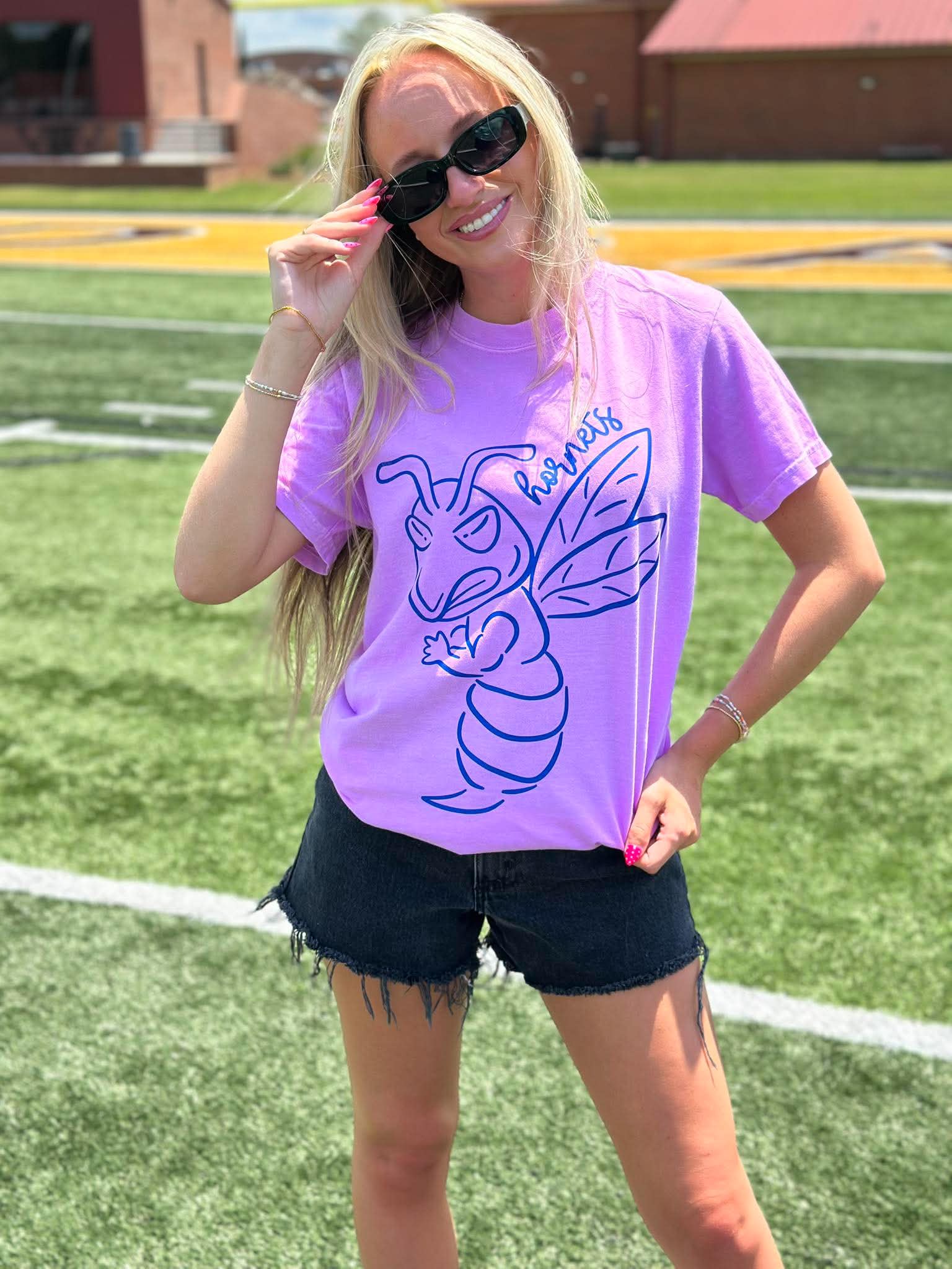 Custom Neon Puff Mascot Neon Violet Graphic Tee - #GAME77