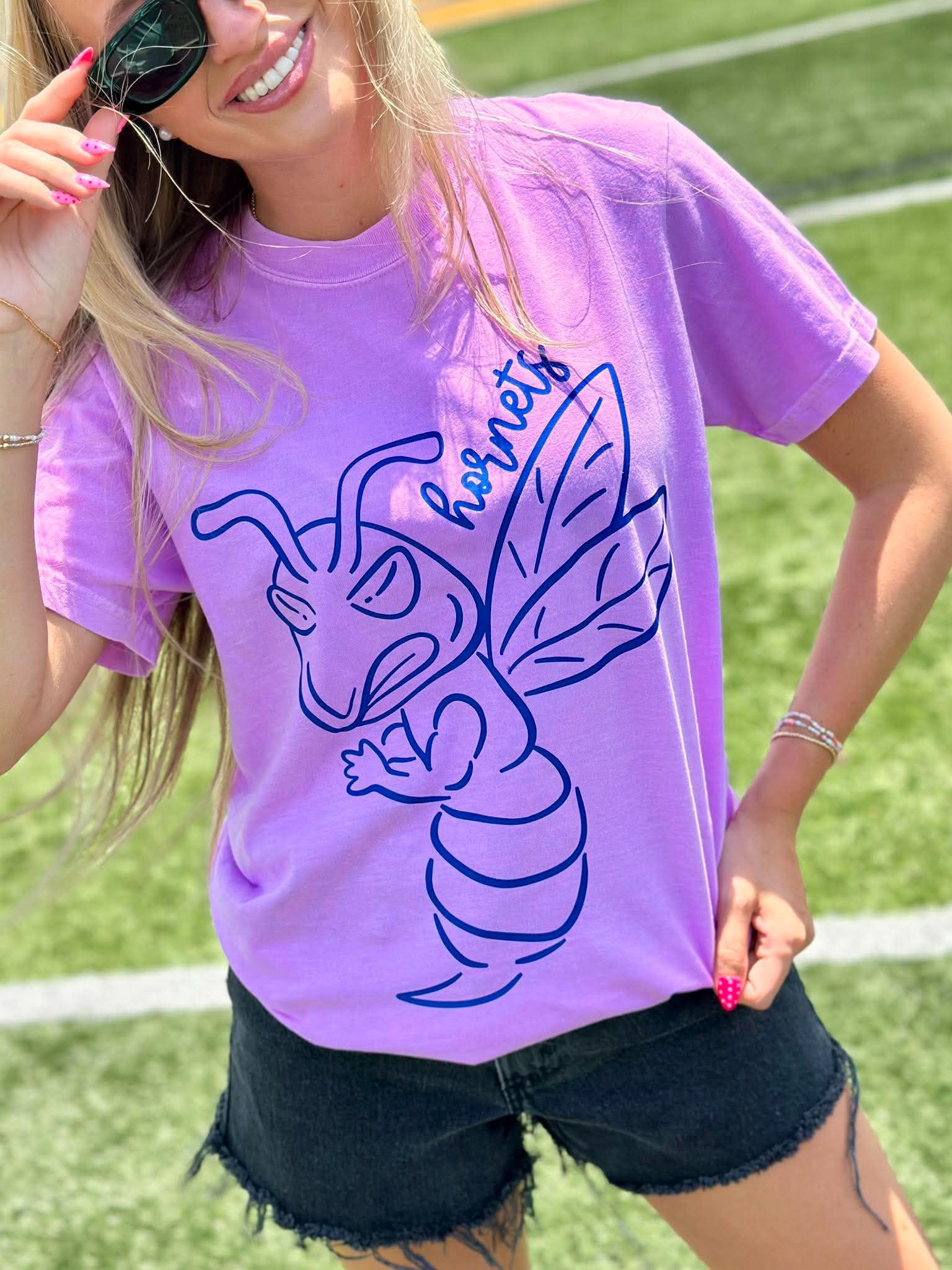 Custom Neon Puff Mascot Neon Violet Graphic Tee - #GAME77