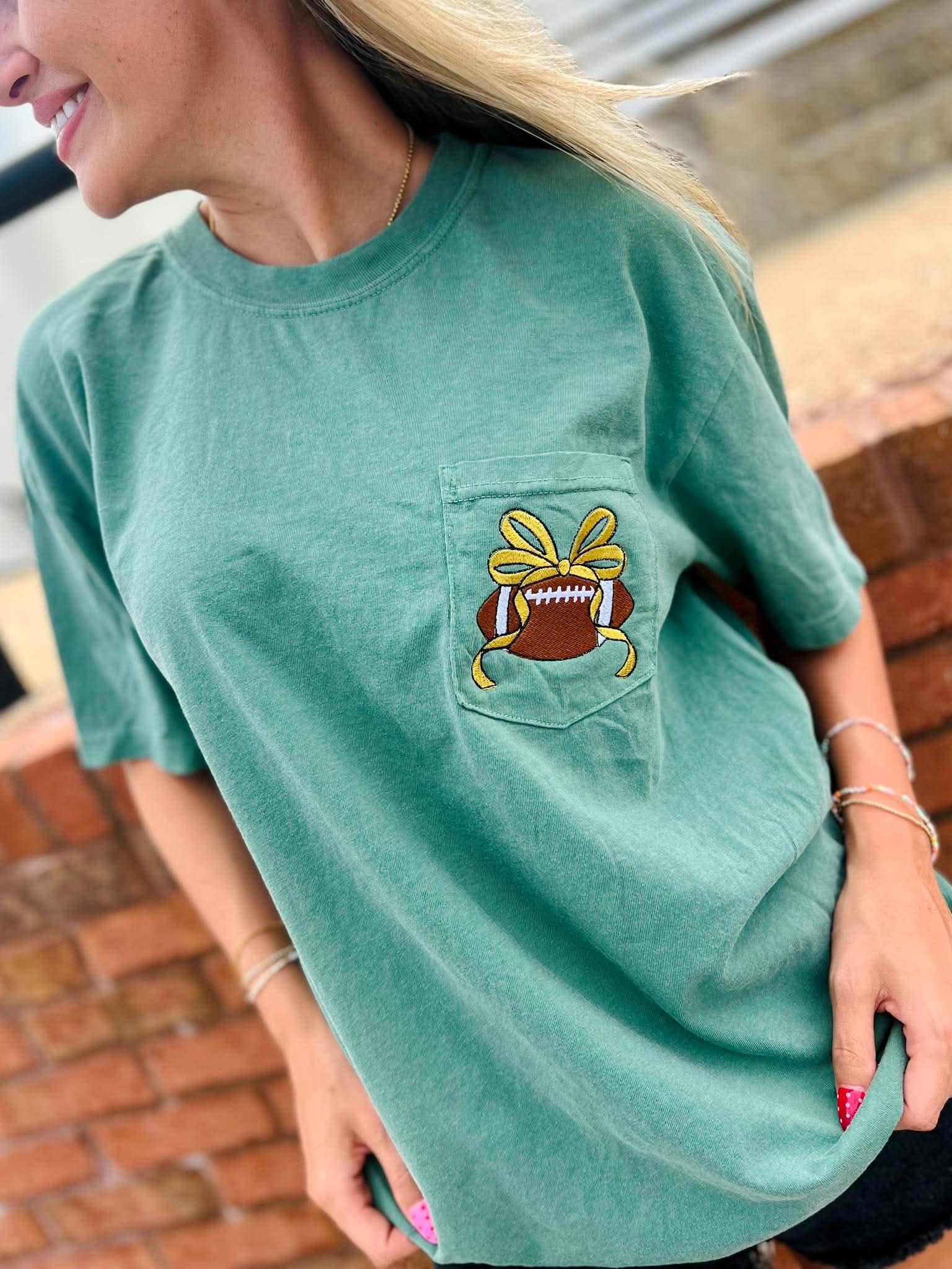 Pocket Football Bow Graphic Tee - #GAME89