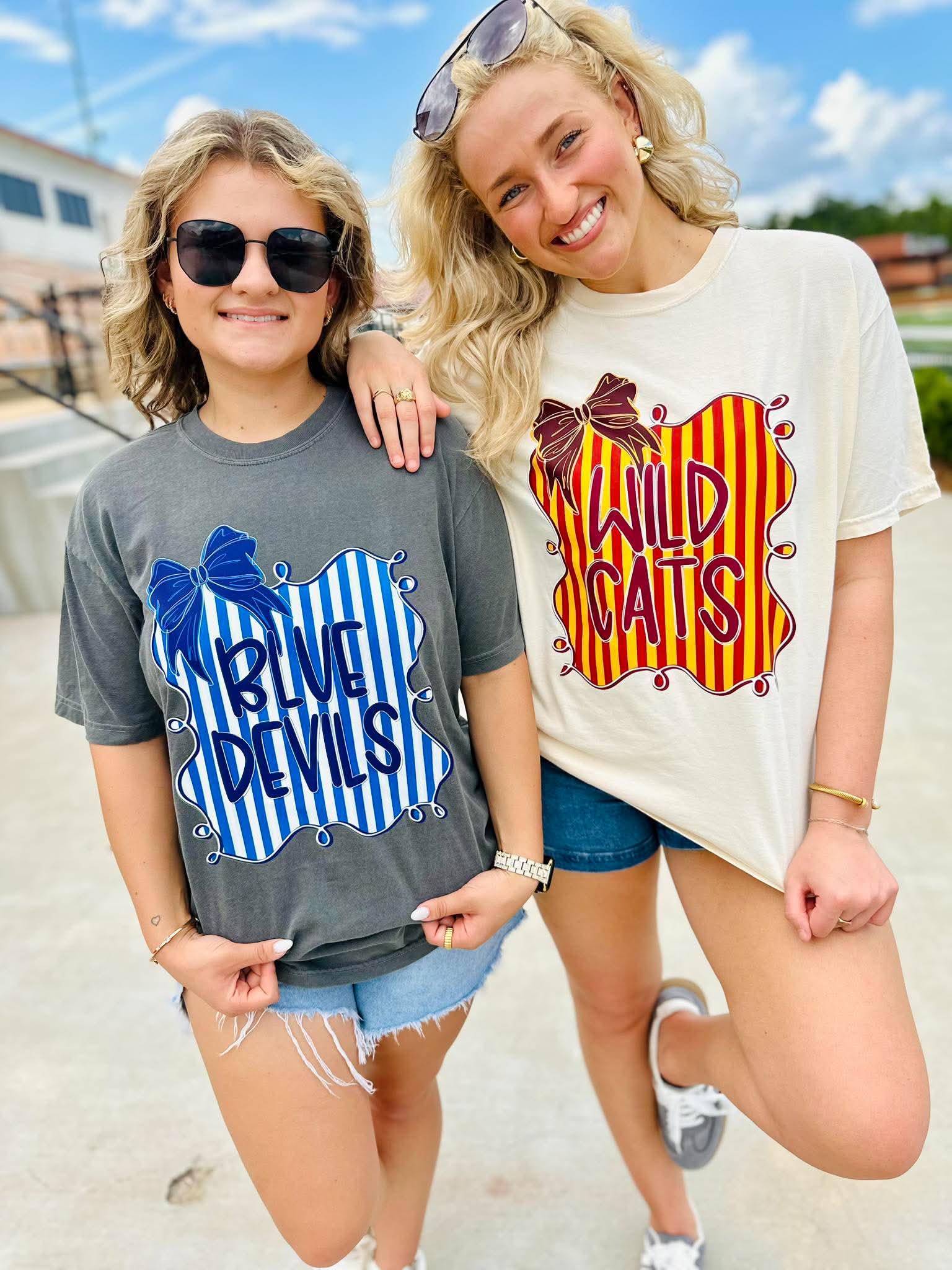 Stripes & Bow Mascot Graphic Tee - #GAME85