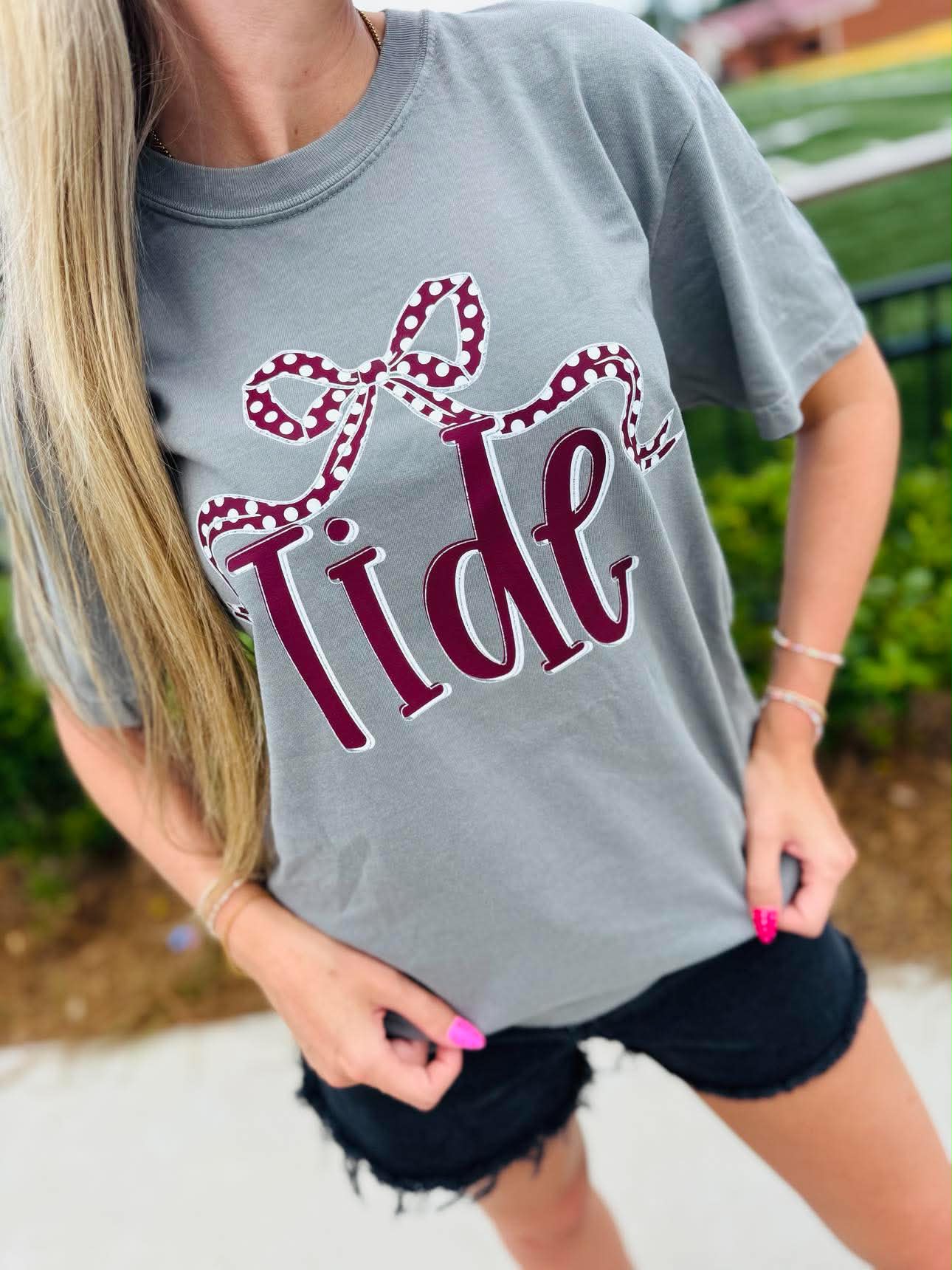 Polka Dot Ribbon Mascot Graphic Tee - #GAME119