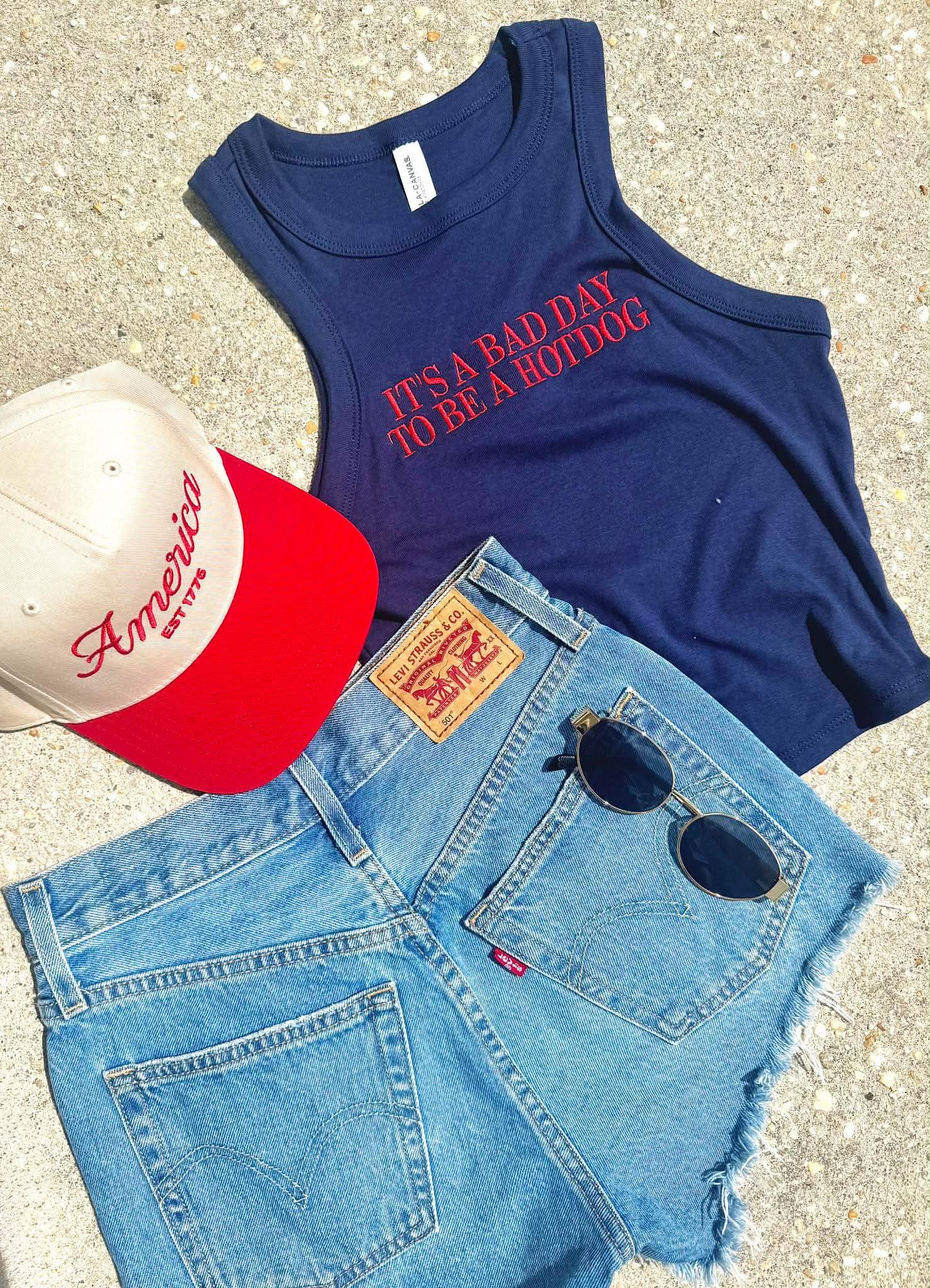 It's A Bad Day To Be A Hotdog Navy Razorback Tank