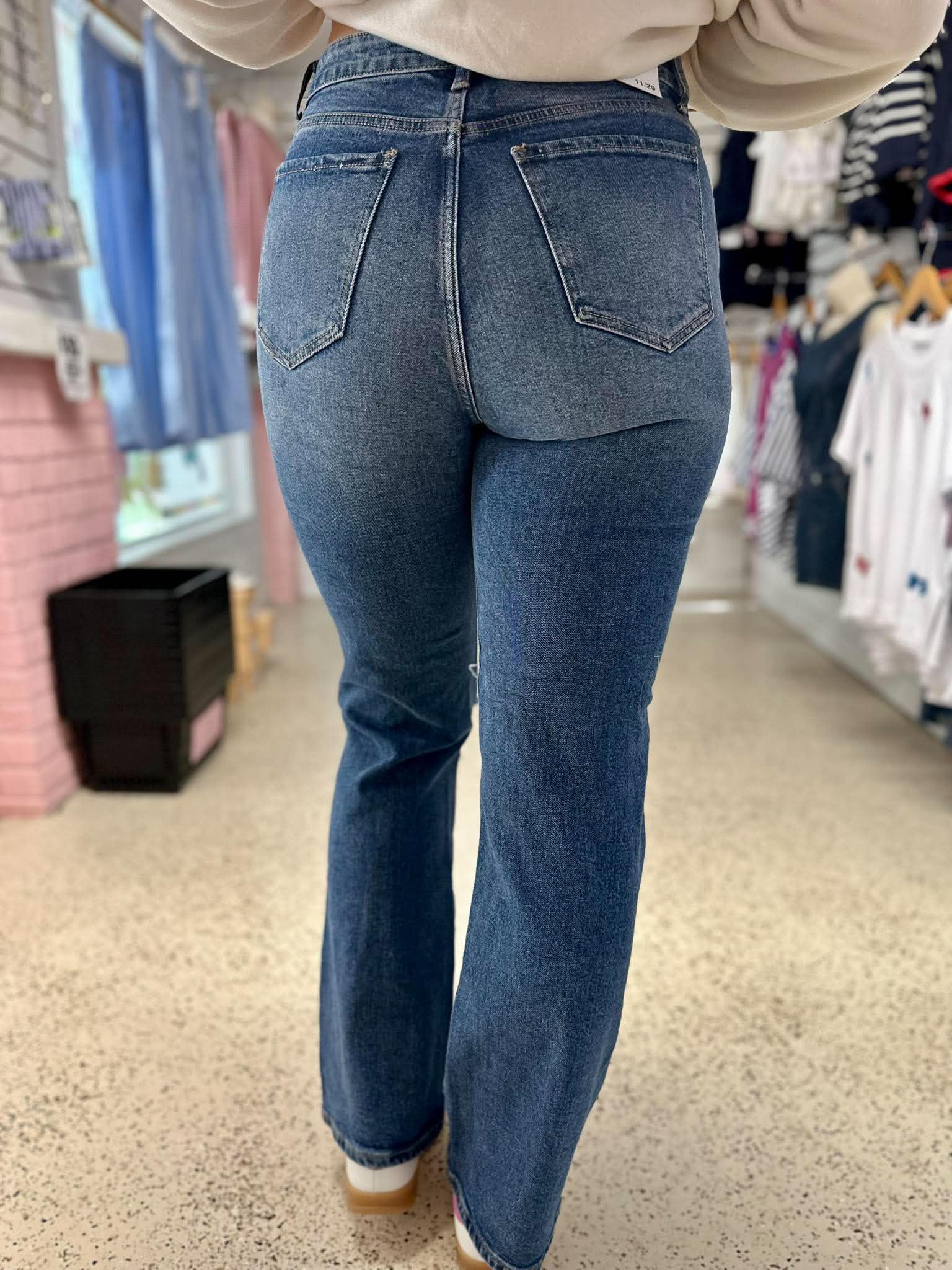 Checking In Dark Wash Jeans
