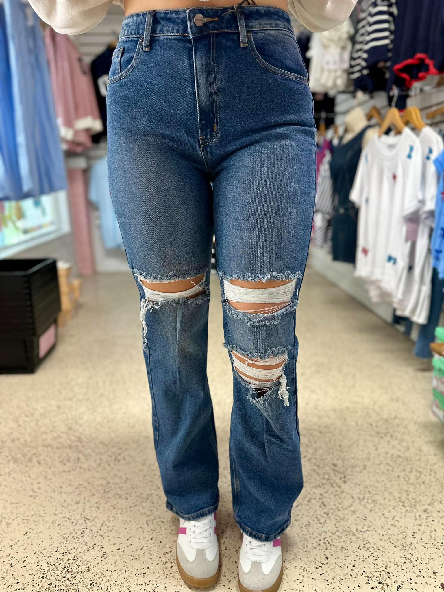 Checking In Dark Wash Jeans
